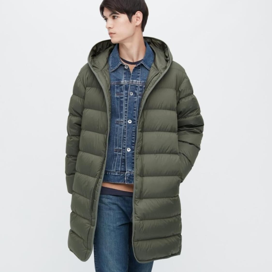 유니클로 울트라 라이트 다운 후드 코트 올리브그린 3XL 상품이미지5