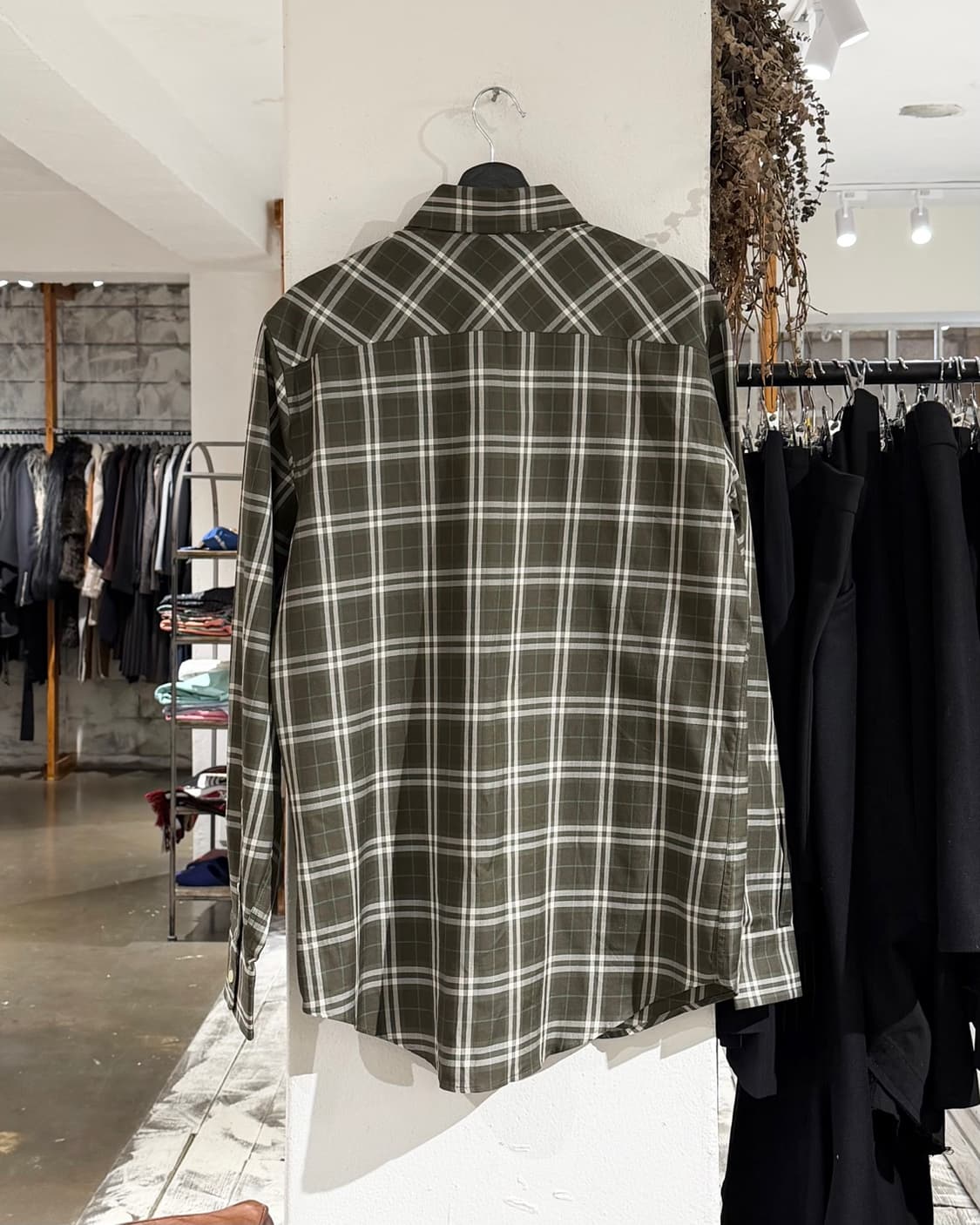 버버리 카키 플래드 버튼다운 코튼 셔츠 상품이미지6