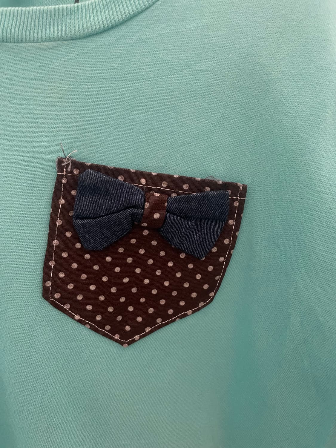 민트 포켓 도트 포인트 반팔 티셔츠 상품이미지4