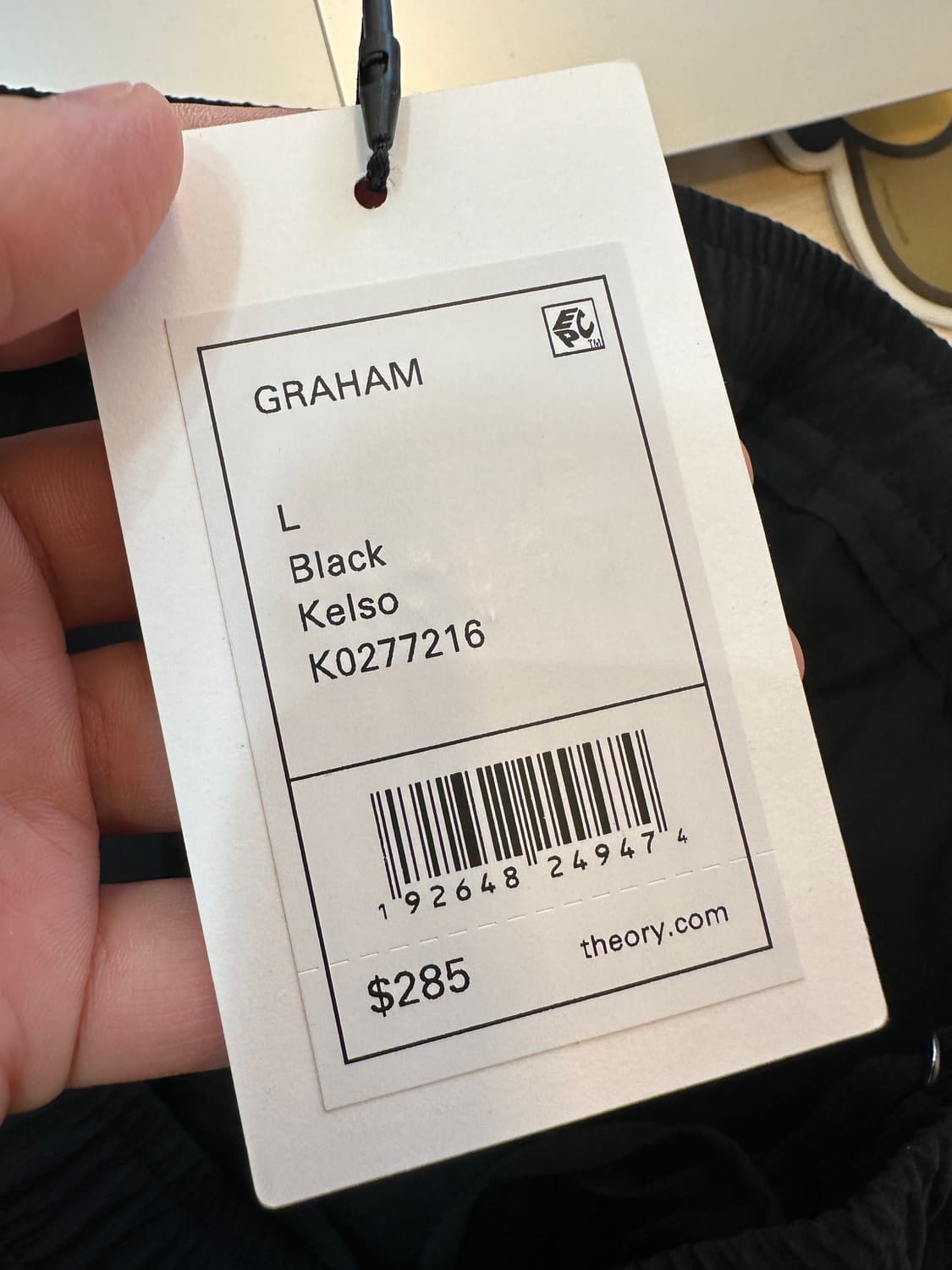 L) 띠어리 스트레치 graham 나일론 블랙 팬츠 상품이미지5