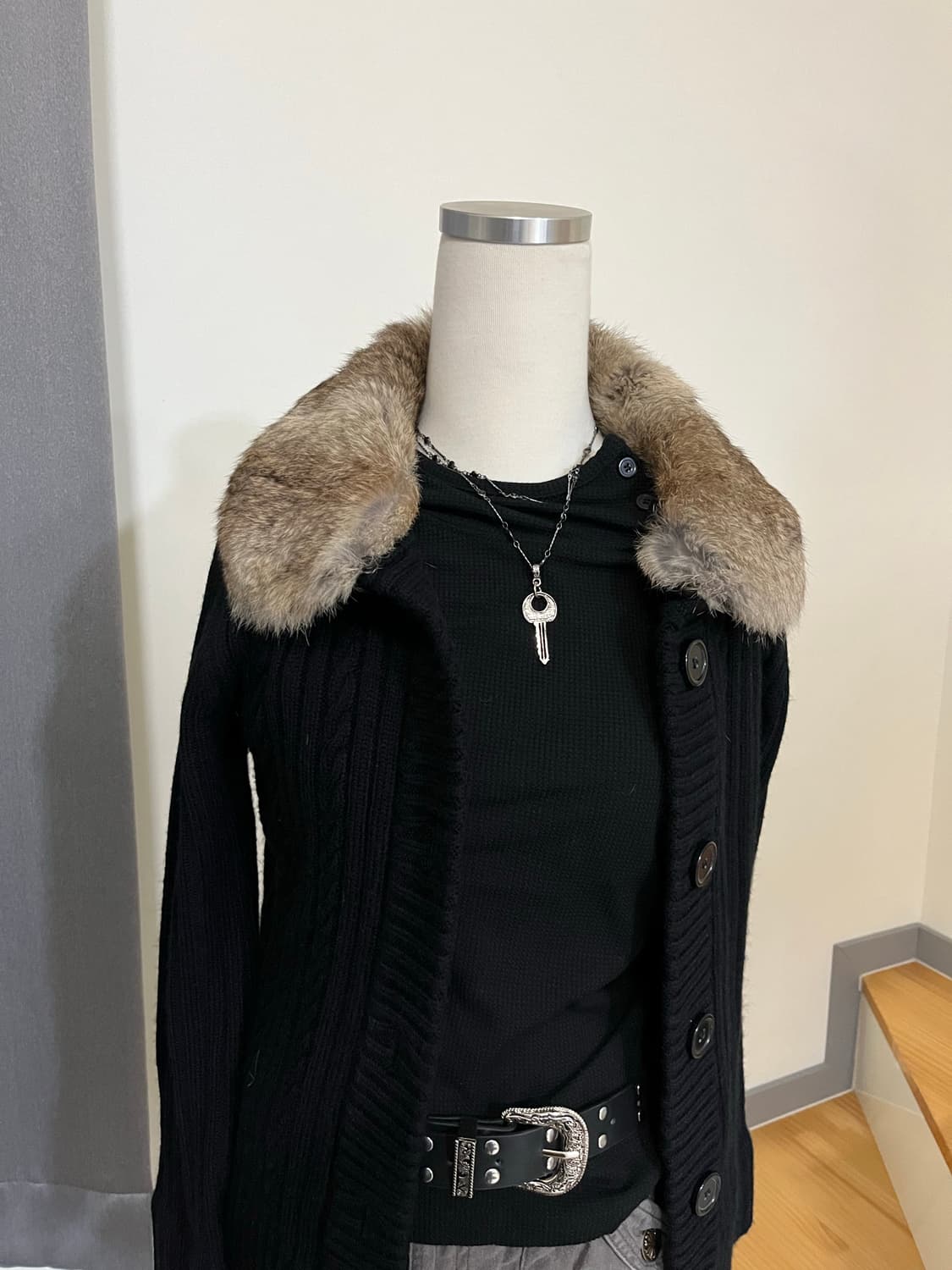 Fur knit zip-up 상품이미지2