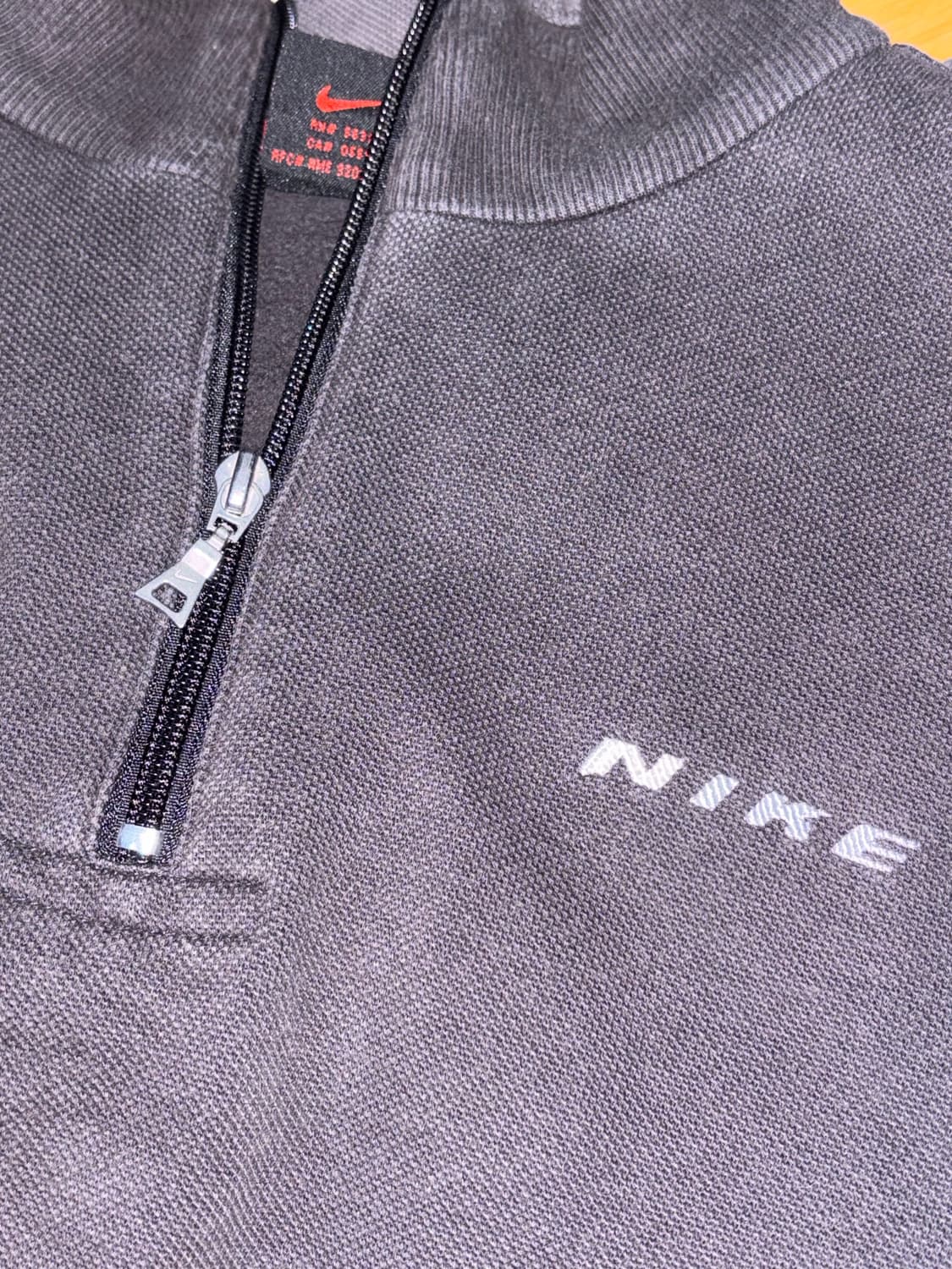 빈티지 나이키 재팬 라인 스펠아웃 풀오버 하프 집업 맨투맨 상품이미지2