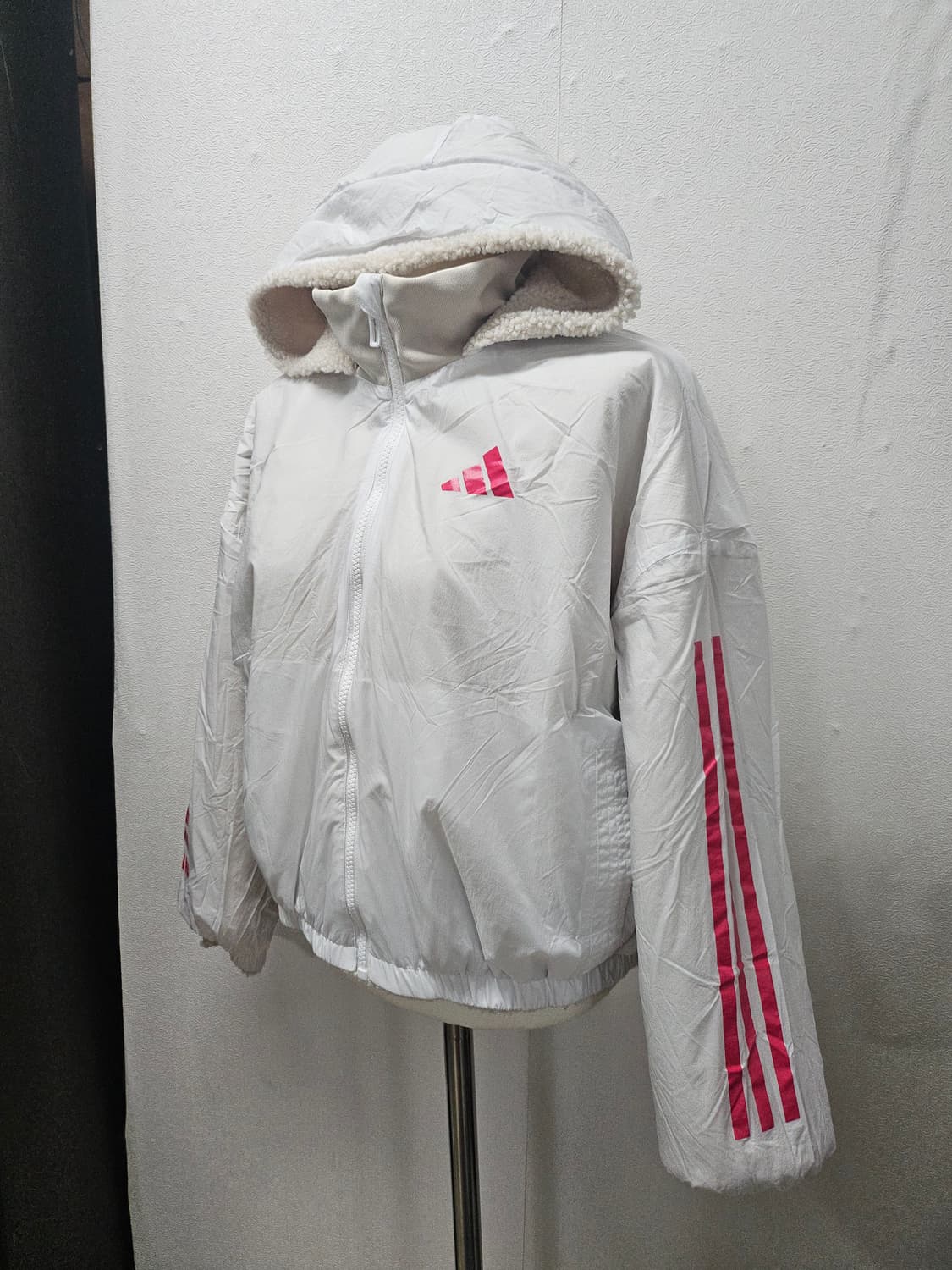 아디다스 리버시블  후드 뽀글이 플리스 바람막이 크롭자켓 상품이미지5