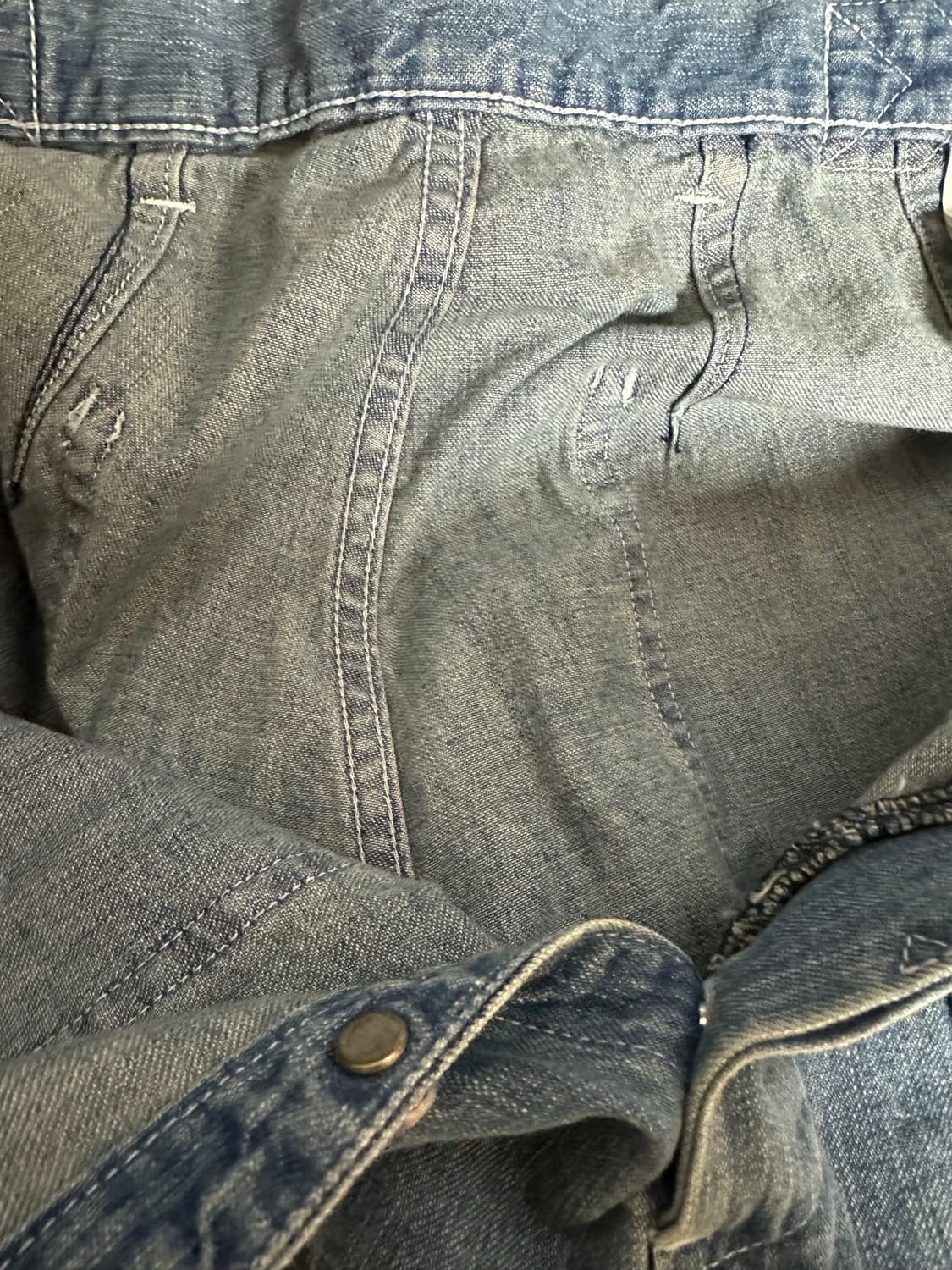 마티앤선즈 밀리터리 데님 페이드 인디고 1사이즈 상품이미지4