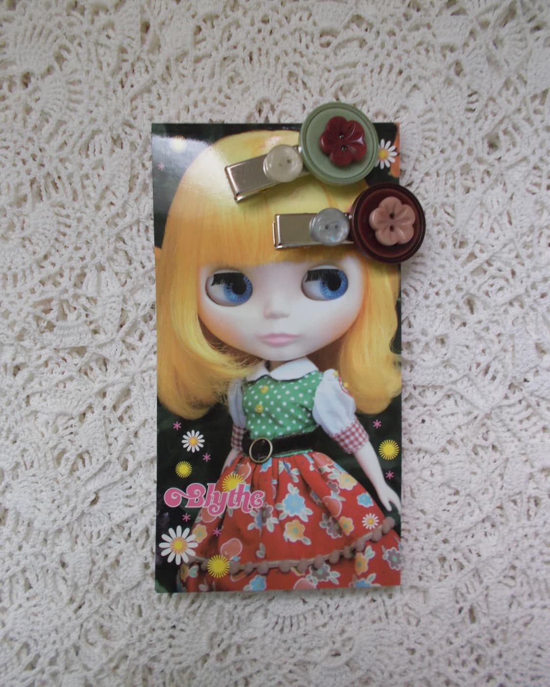 Cute Girl Button Hair-pin 꽃 단추 헤어핀 상품이미지6