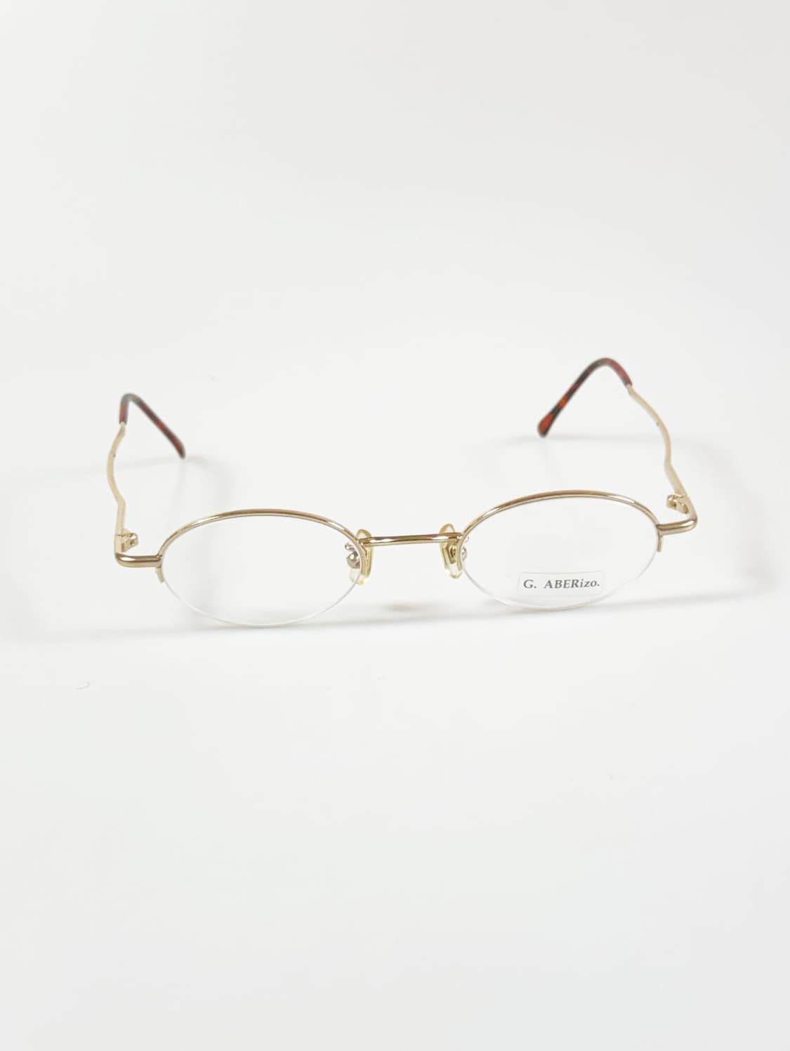 G.ABERizo 골드 오벌 반무테 메탈 빈티지 안경 상품이미지2