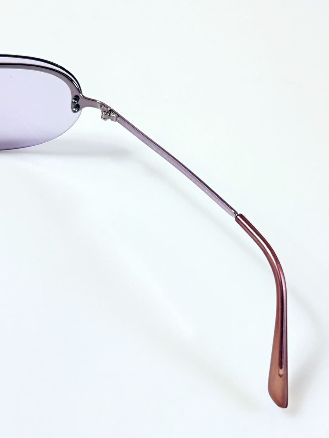 90s UNOSOLEIL 무테 캣아이 퍼플 틴트 빈티지 선글라스 상품이미지6