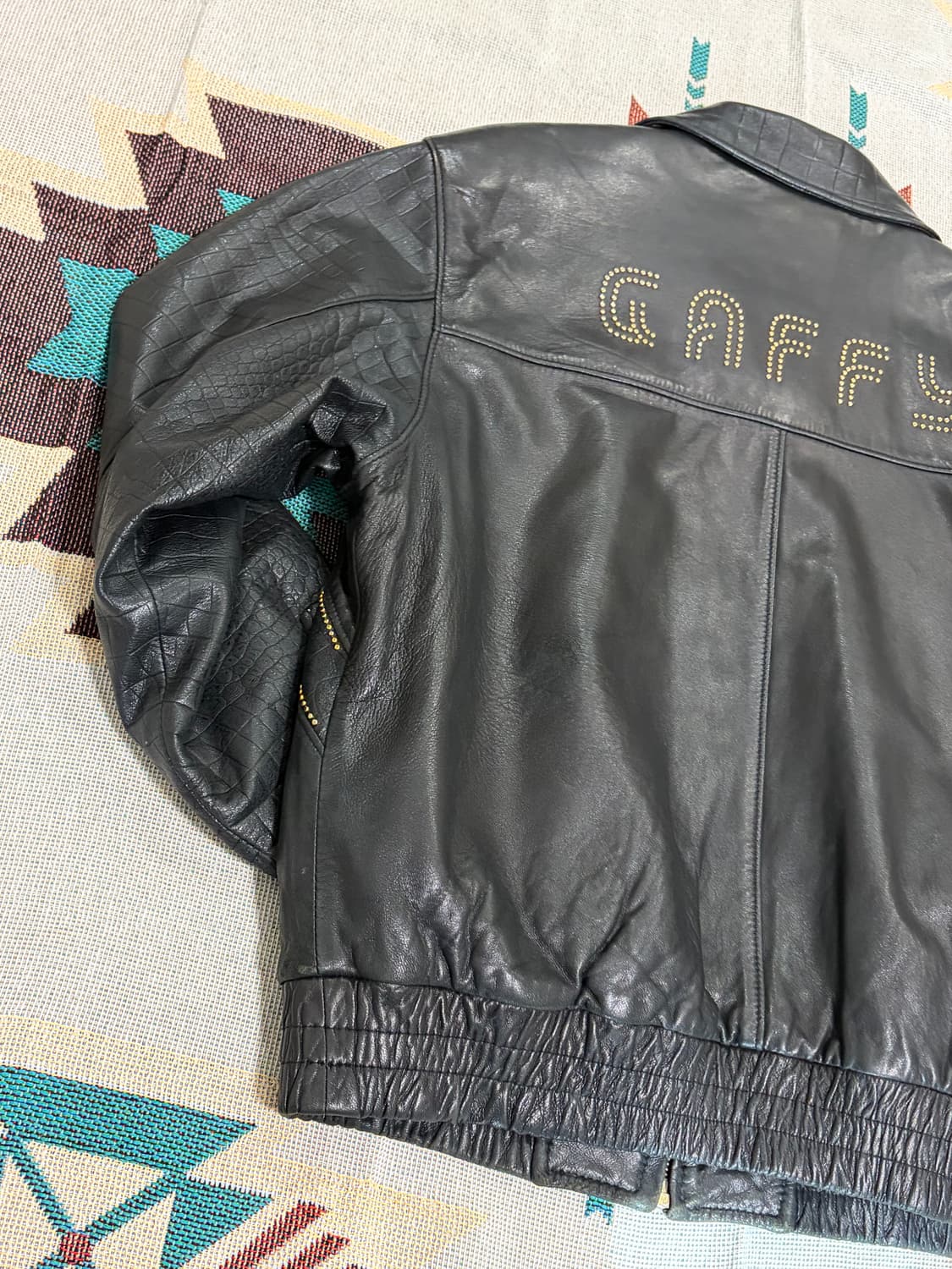 GAFFY stud phython leather jacket 상품이미지7