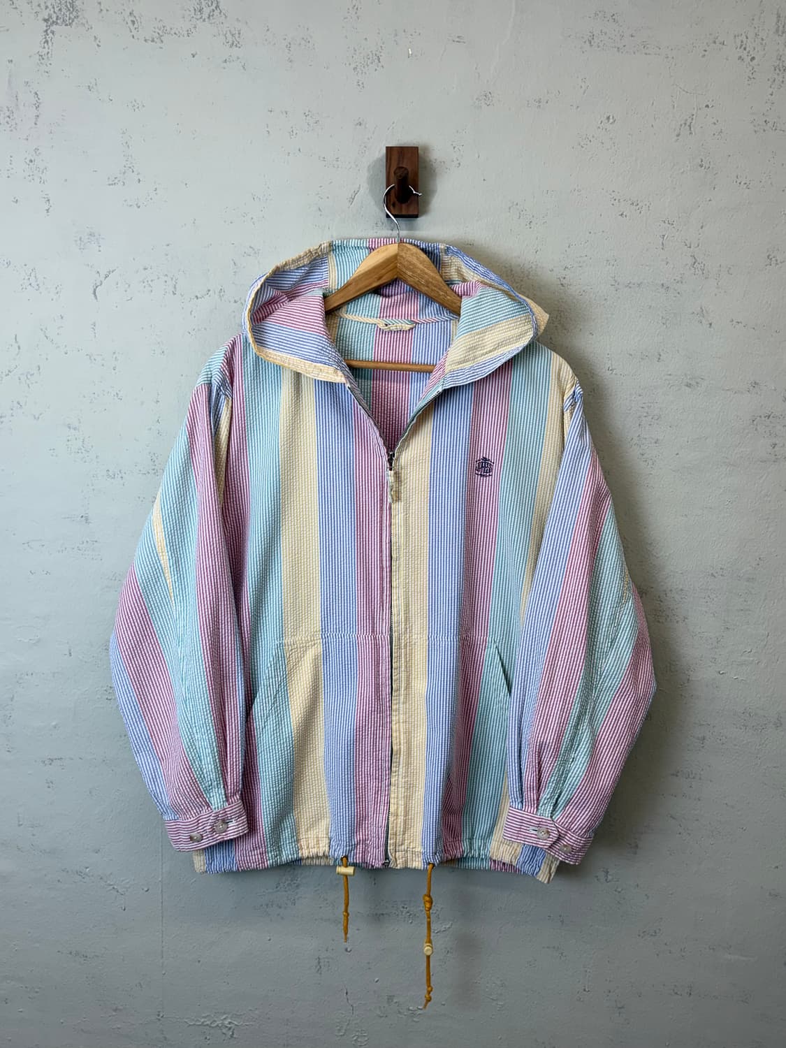 제이프레스 90s 빈티지 스트라이프 시어서커 후드 자켓 상품이미지1