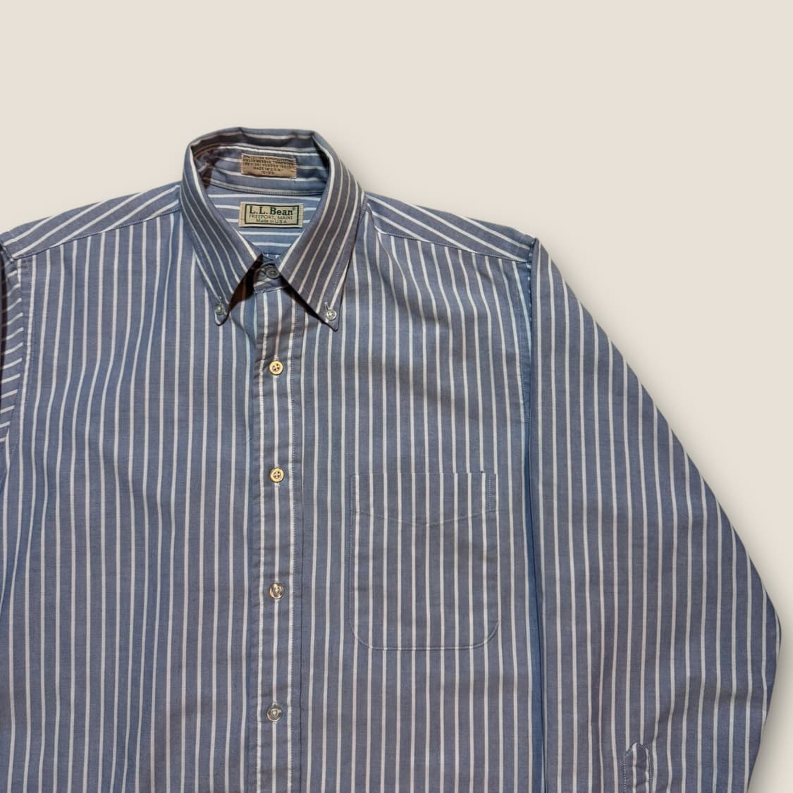 90s USA L.L.Bean 옥스포드 스트라이프 셔츠 M 상품이미지2