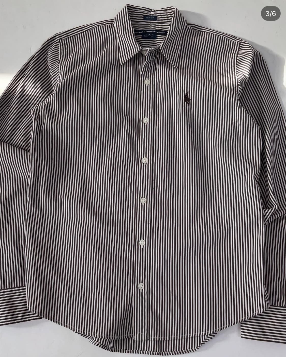 폴로 갈색 체크셔츠 슬림핏 s사이즈 상품이미지3