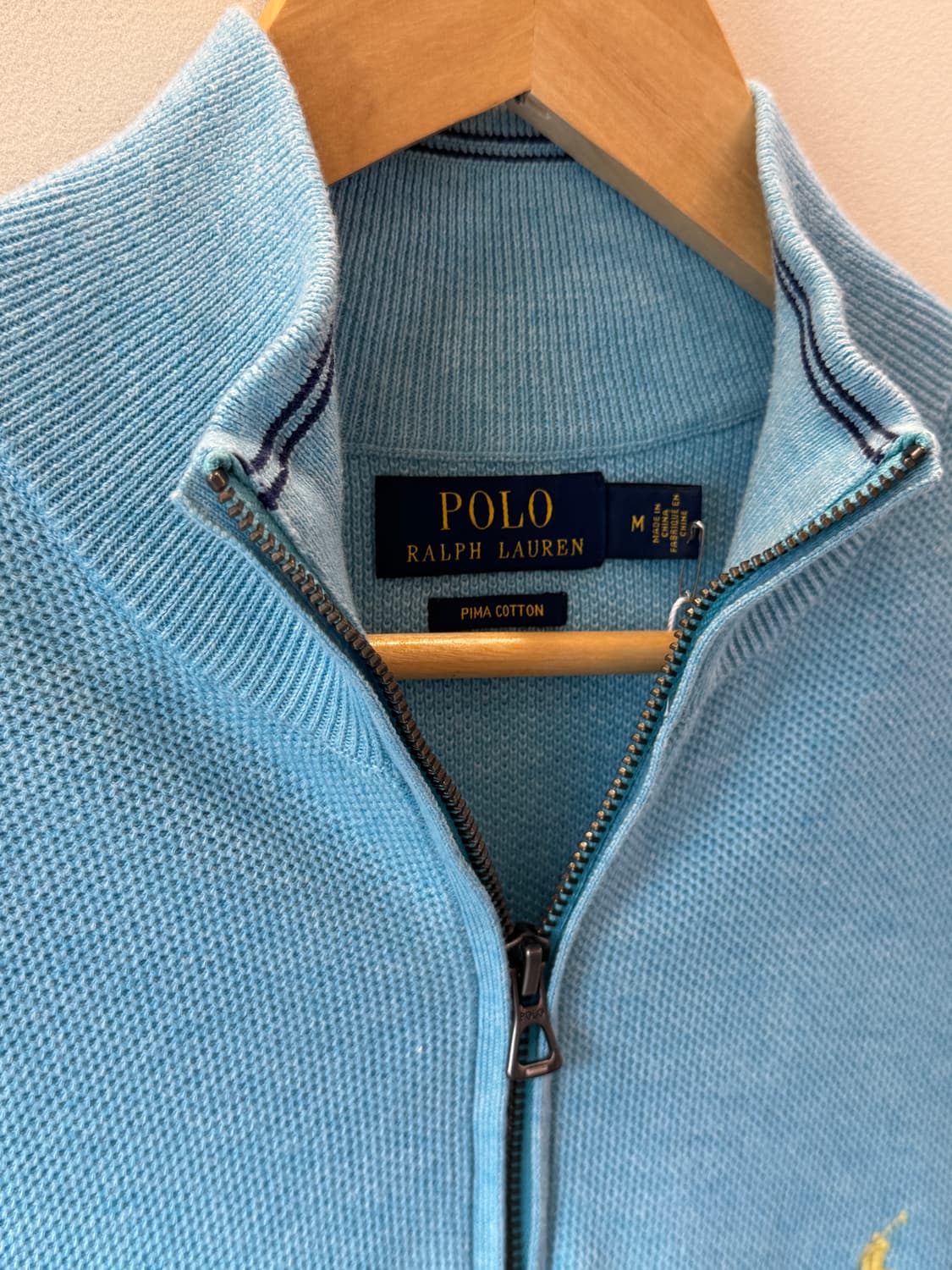 폴로 스카이블루 피마코튼 쿼터집업(T5) 상품이미지2