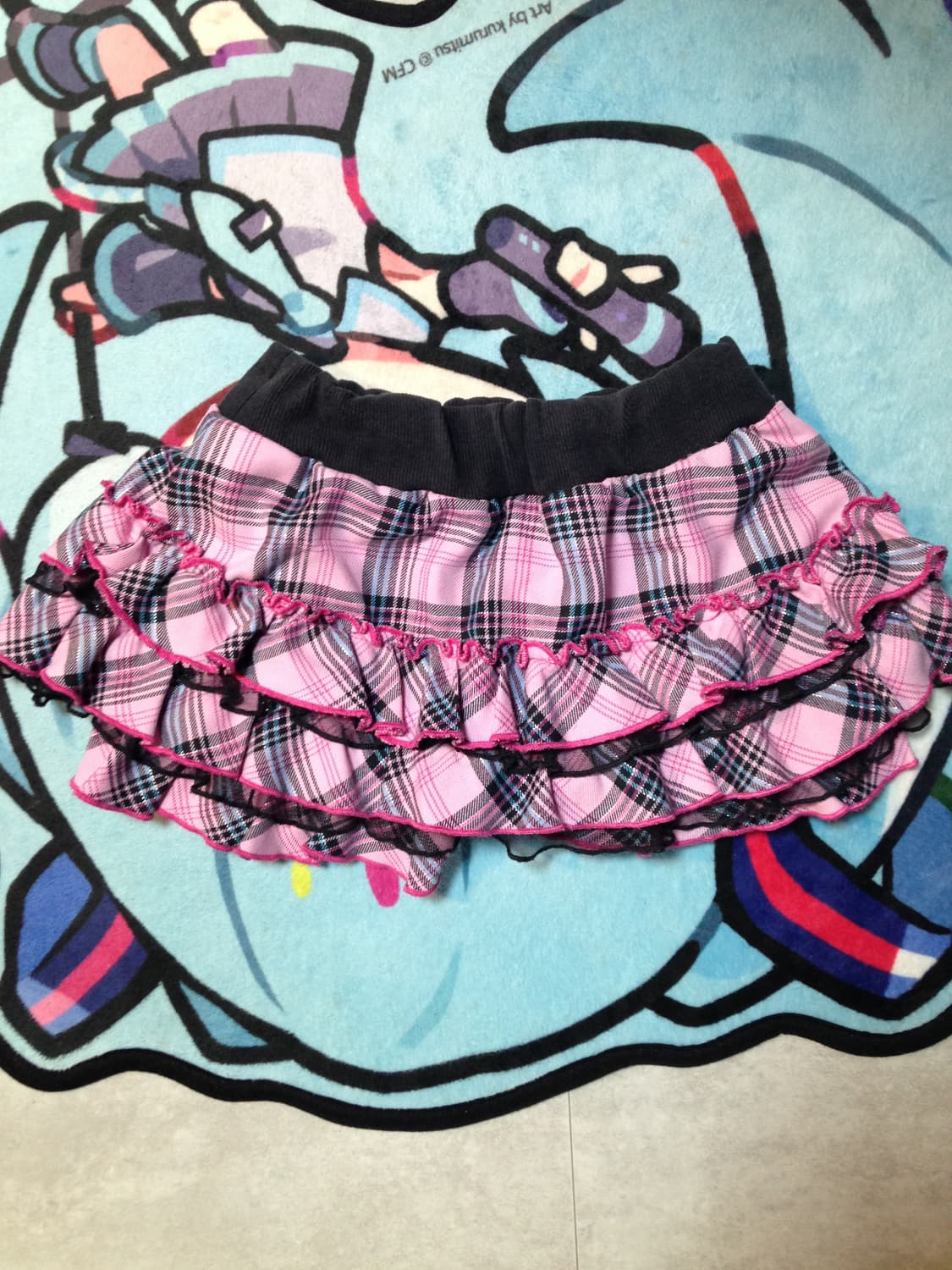 갸루 체크 스커트 상품이미지2