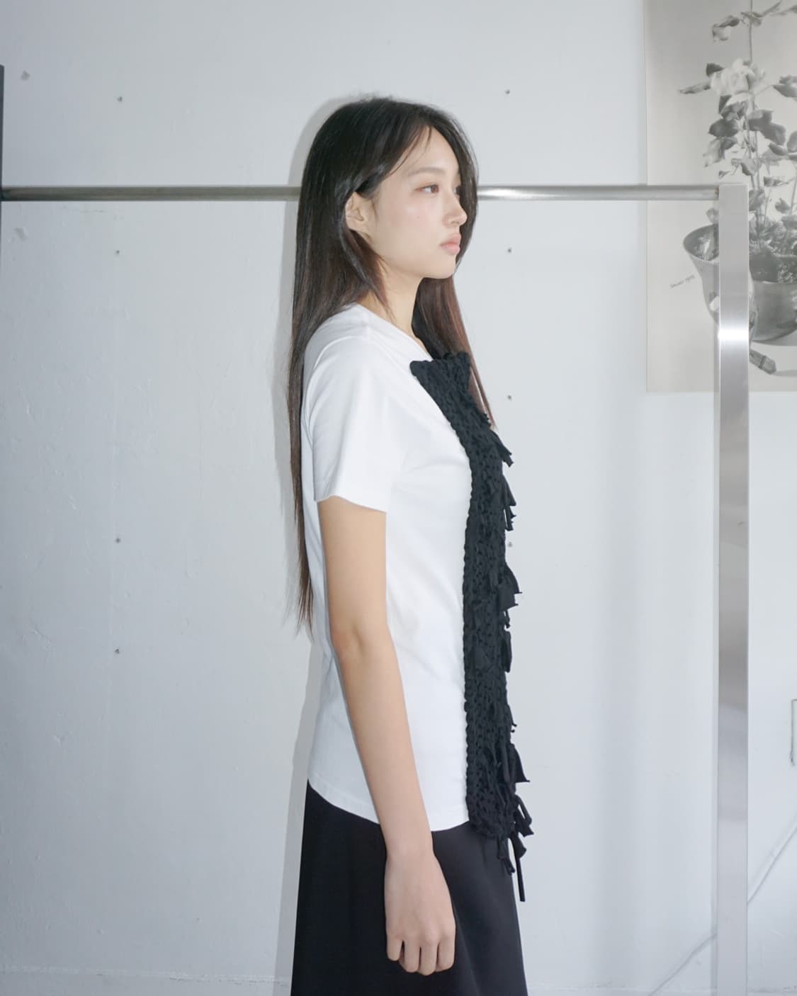 Y’s t-shirt with black knit panel 상품이미지3