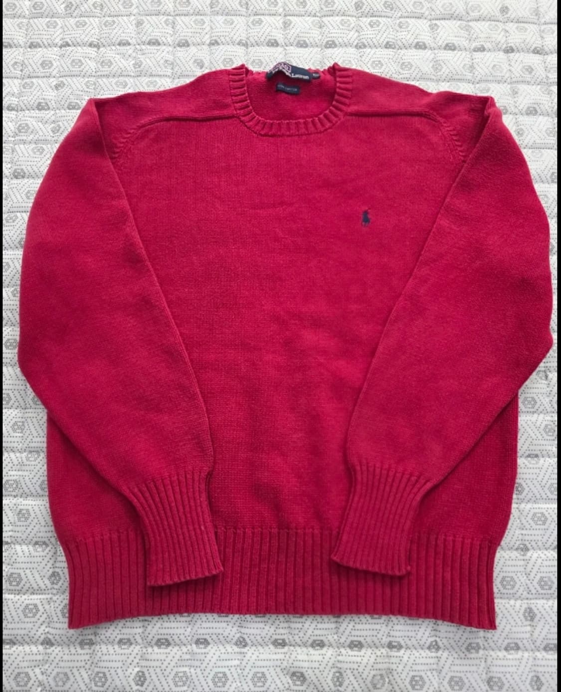 폴로 랄프로렌 레드 크루넥 니트 100 상품이미지5