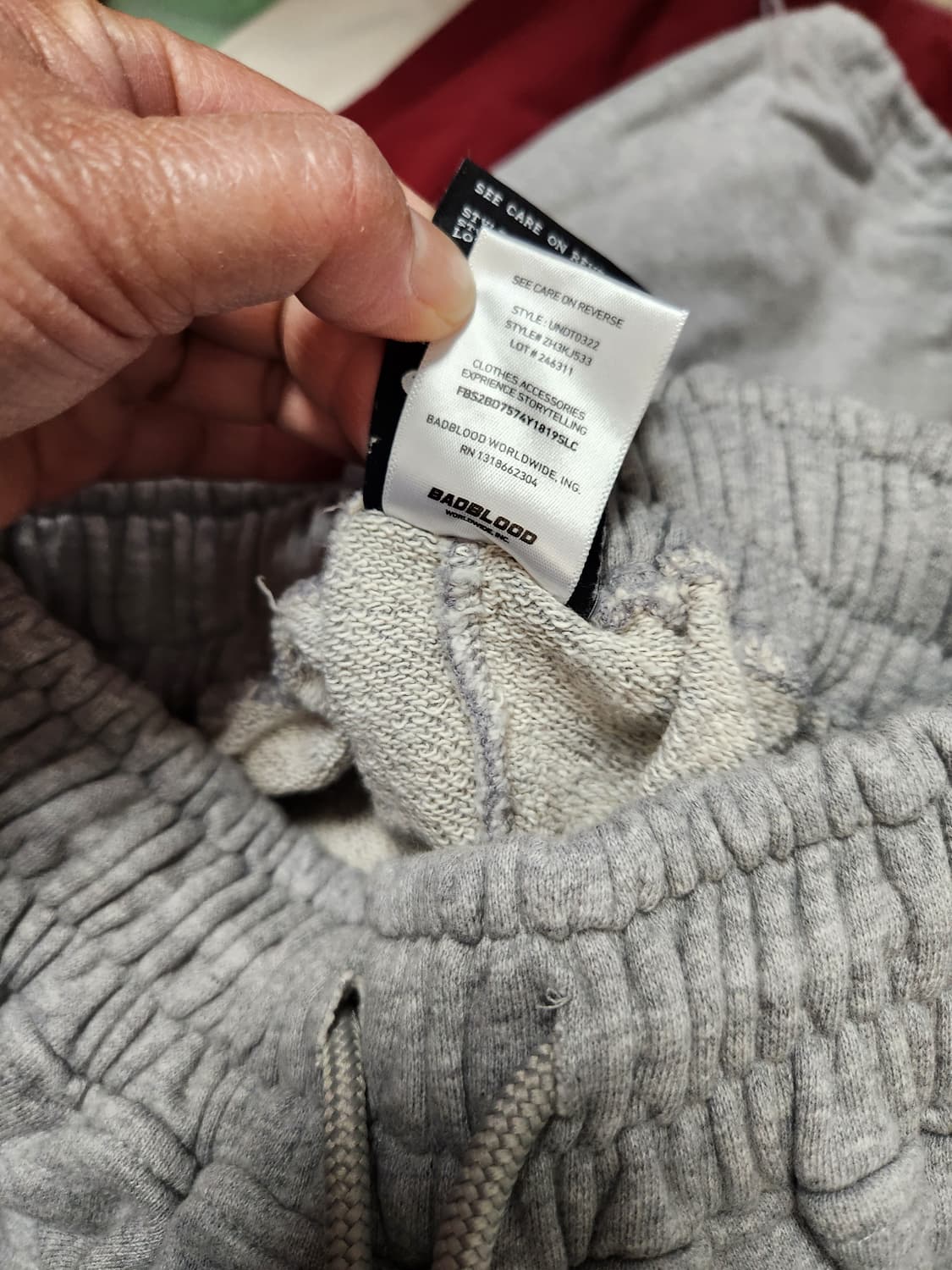 베드블러드 회색 조거 팬츠 XS 상품이미지5