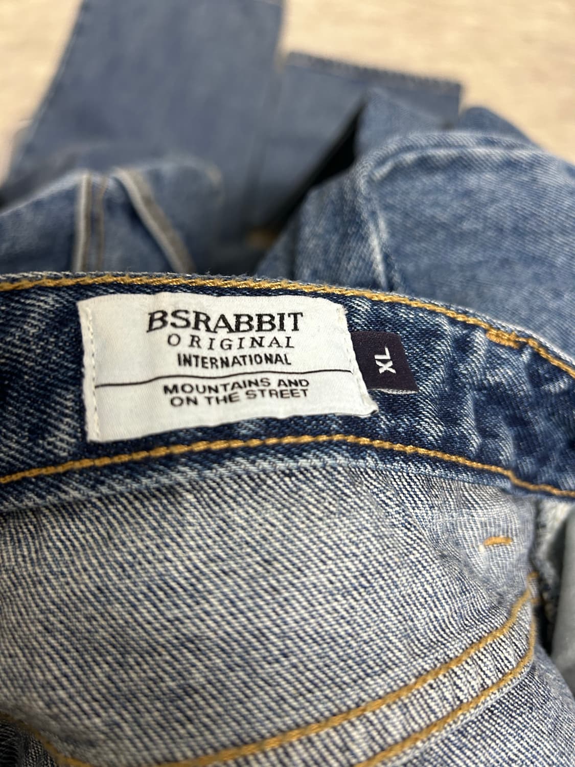 비에스래빗 블루 데님 끈 조거팬 XL 상품이미지7