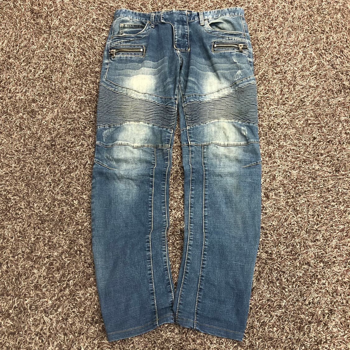 빈티지 워싱 바이커 데님 팬츠 상품이미지1