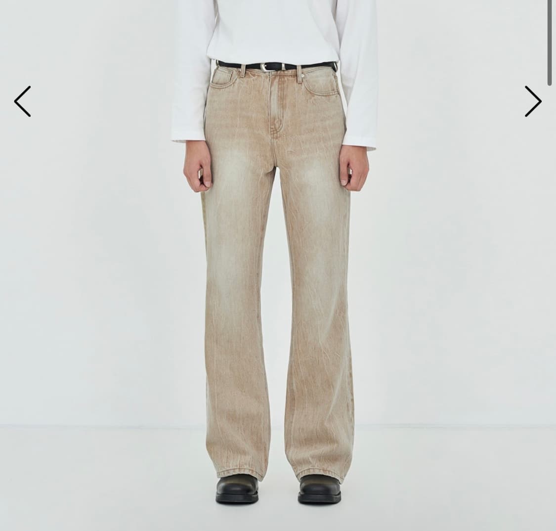 페이탈리즘 베이지 플레어 부츠컷진 44 29 상품이미지1