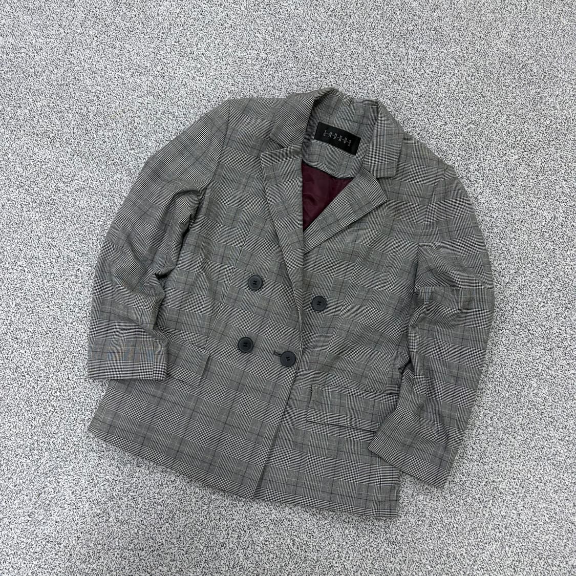 구55 탱커스 체크 더블 자켓 블레이저 0317J 상품이미지1