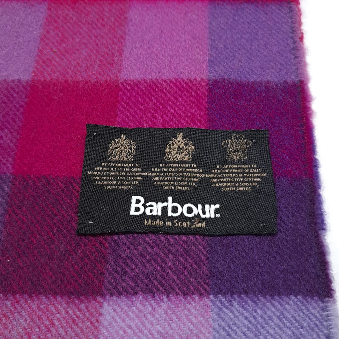 MX568 바버 00s 스코틀랜드판 램스울 체크 퍼플마젠타 머플러 목도 상품이미지4