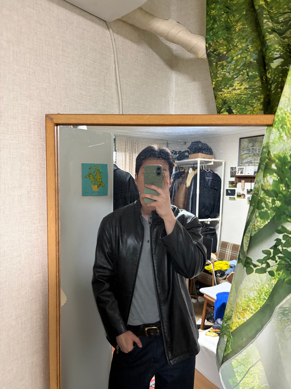 105) 00s 빈티지 램스킨 양가죽 레더 자켓 상품이미지2