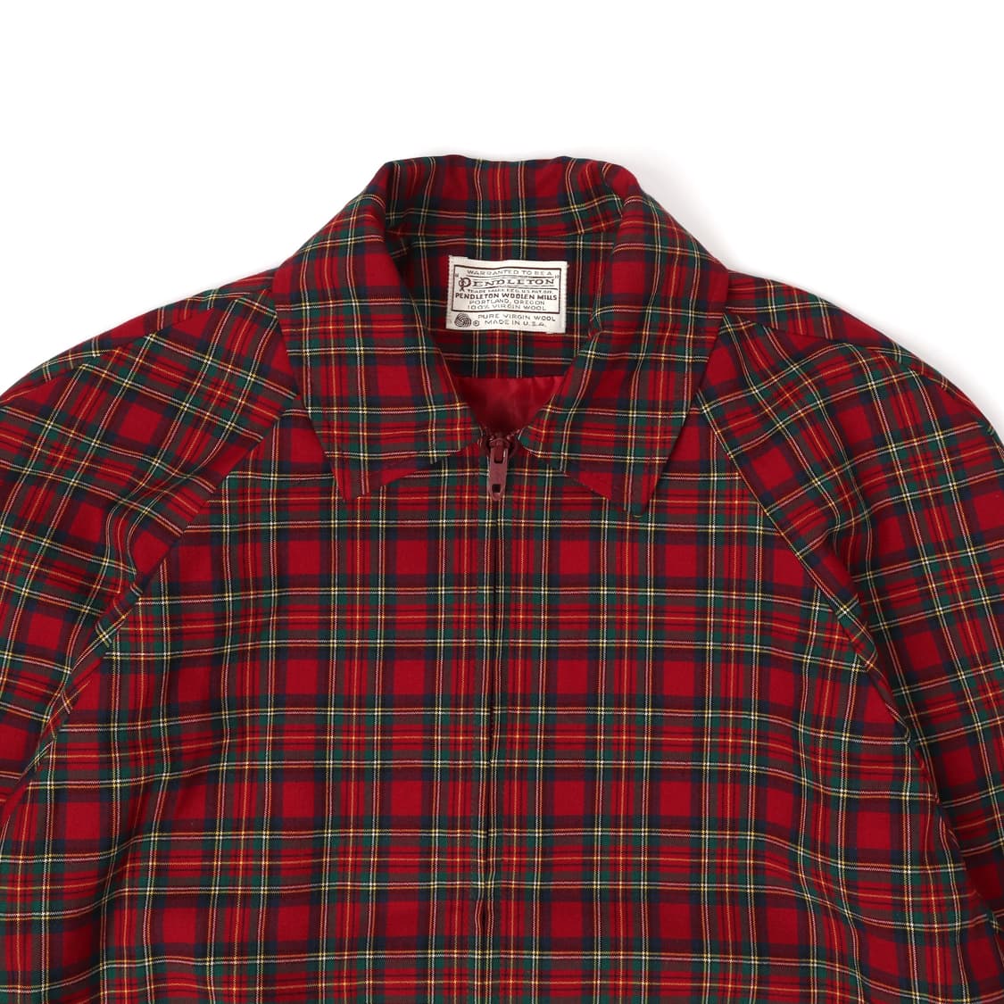Pendleton 펜들턴 USA 타탄체크 울 블루종 자켓 상품이미지3