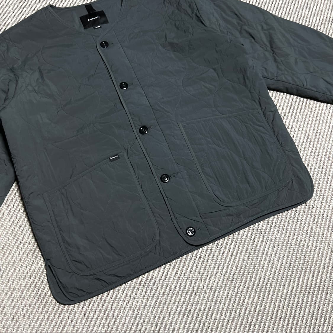 [L] Covernat 커버낫 퀼팅 올리브 자켓 상품이미지2