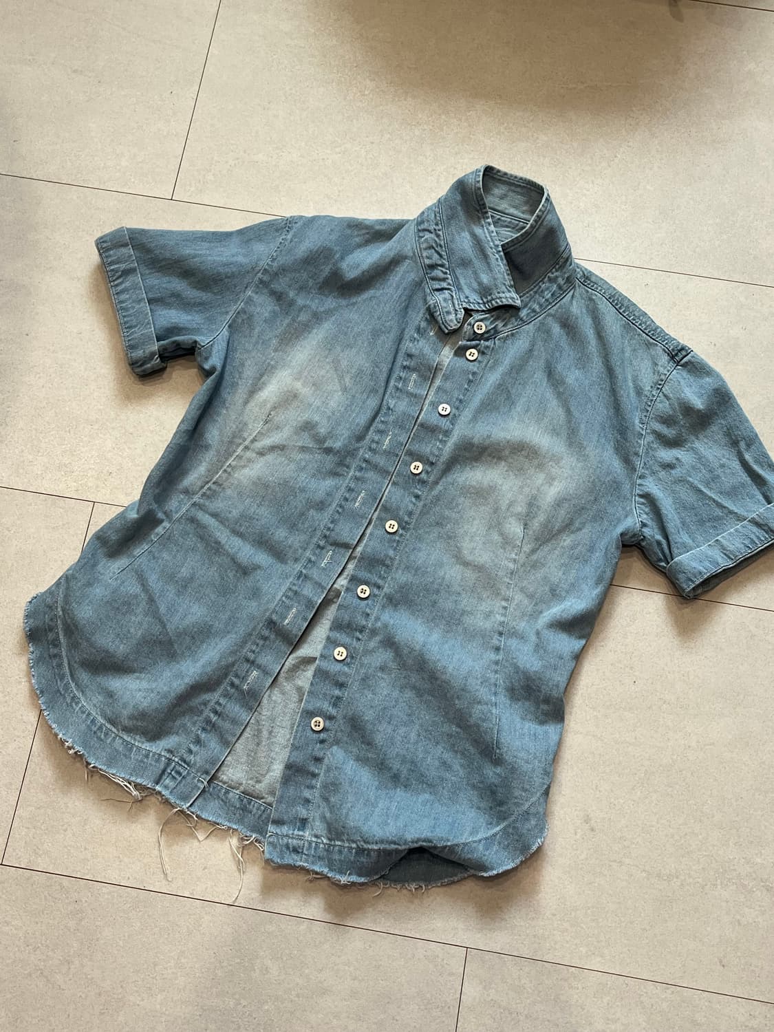 더오픈프로덕트 데님 반팔 셔츠  상품이미지1