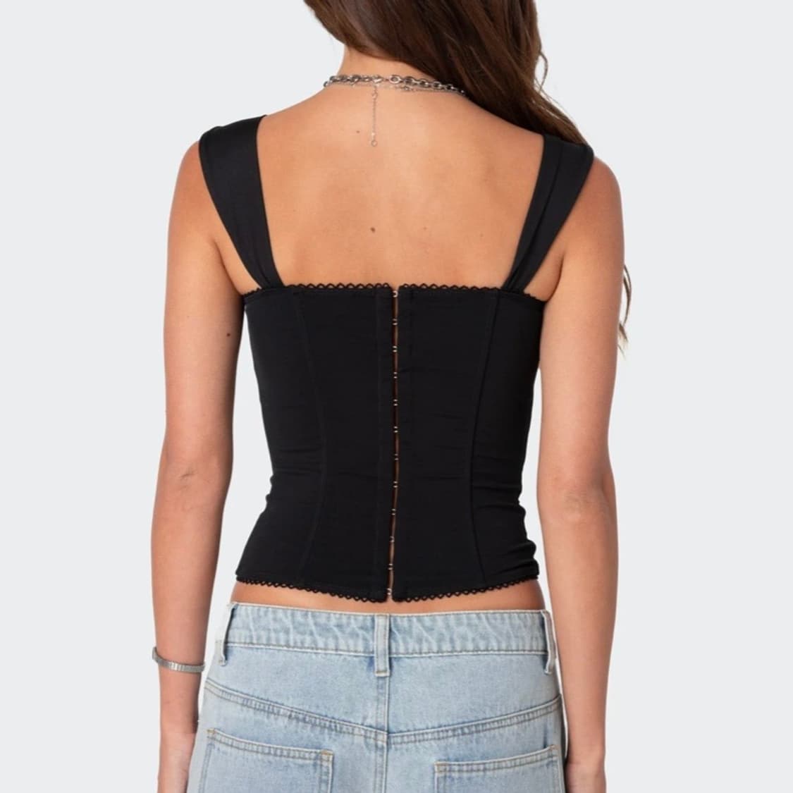 Edikted Marcella Wide Strap Corset Black 상품이미지2