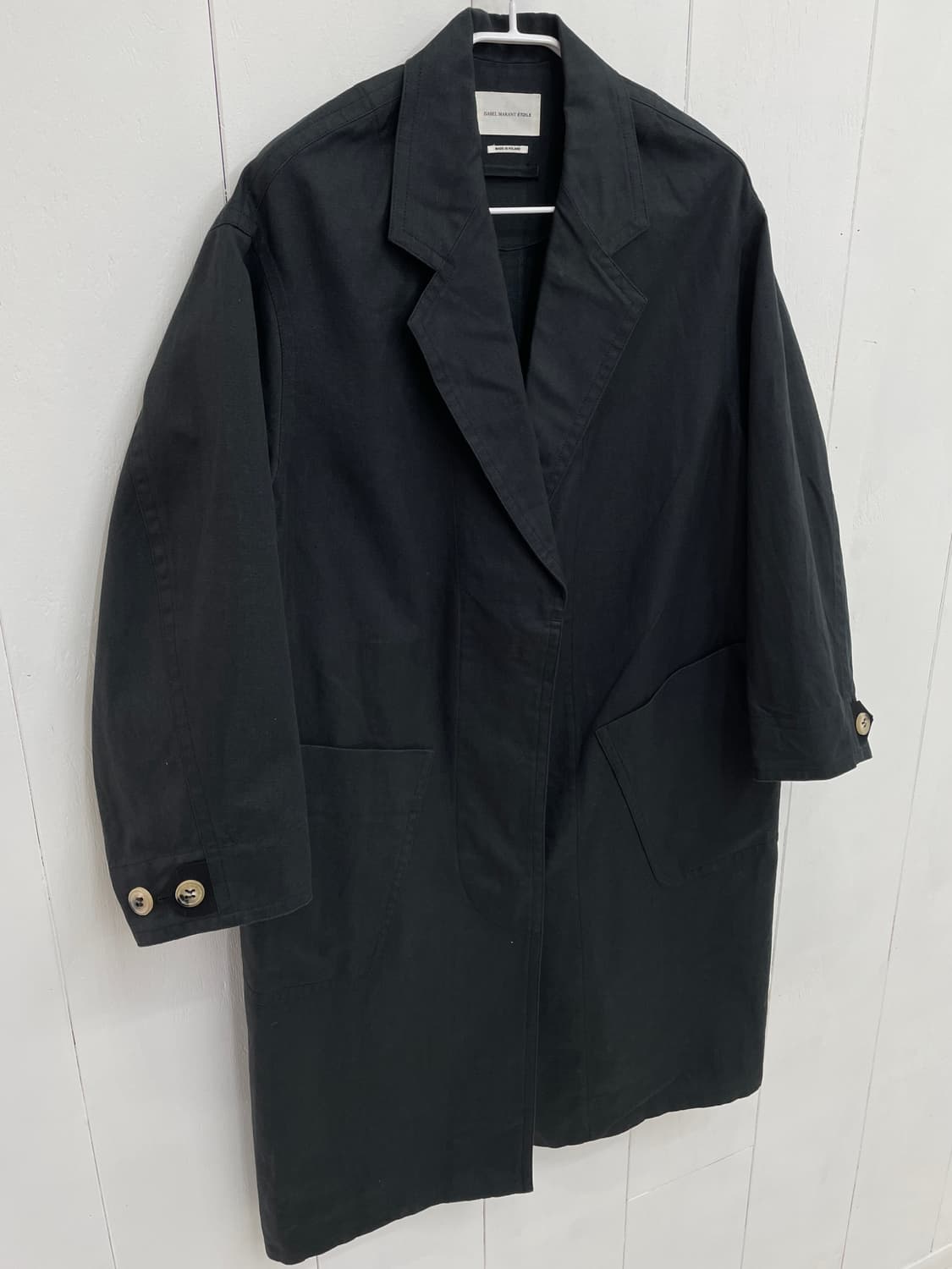 이자벨마랑 에투알 코튼 린넨 싱글 코트 블랙 상품이미지7