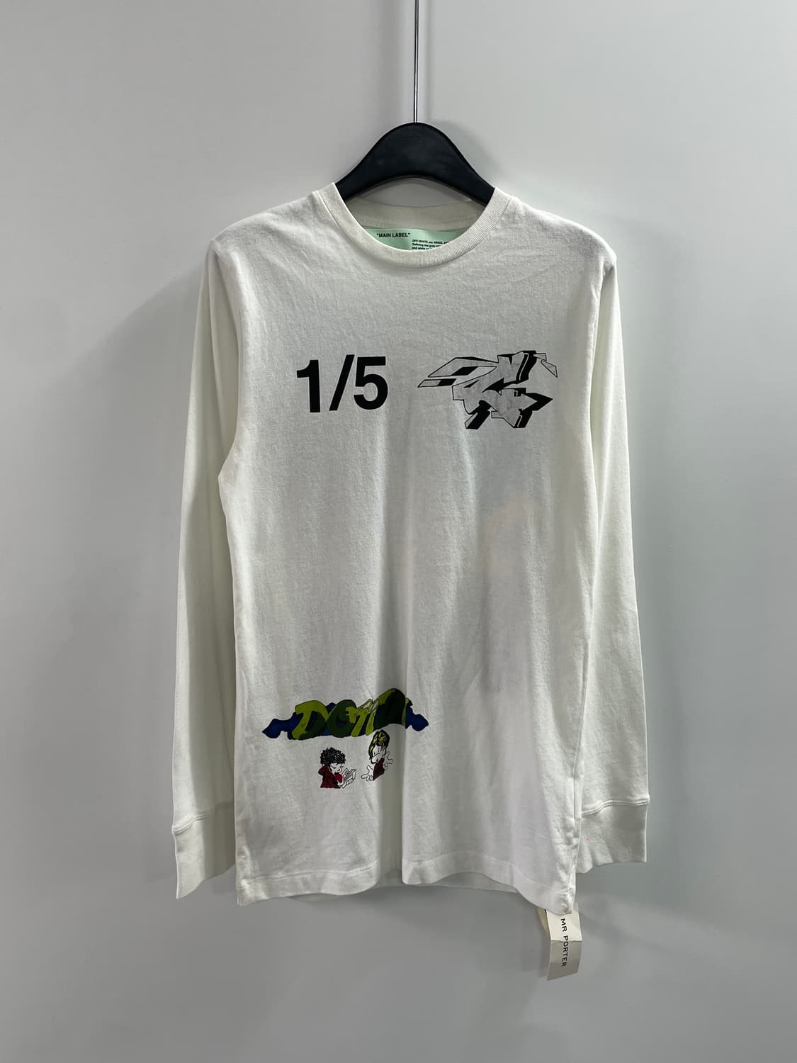 (새상품) 오프화이트 X 돈디 화이트 그래피티 긴팔티 (on.817) 상품이미지3