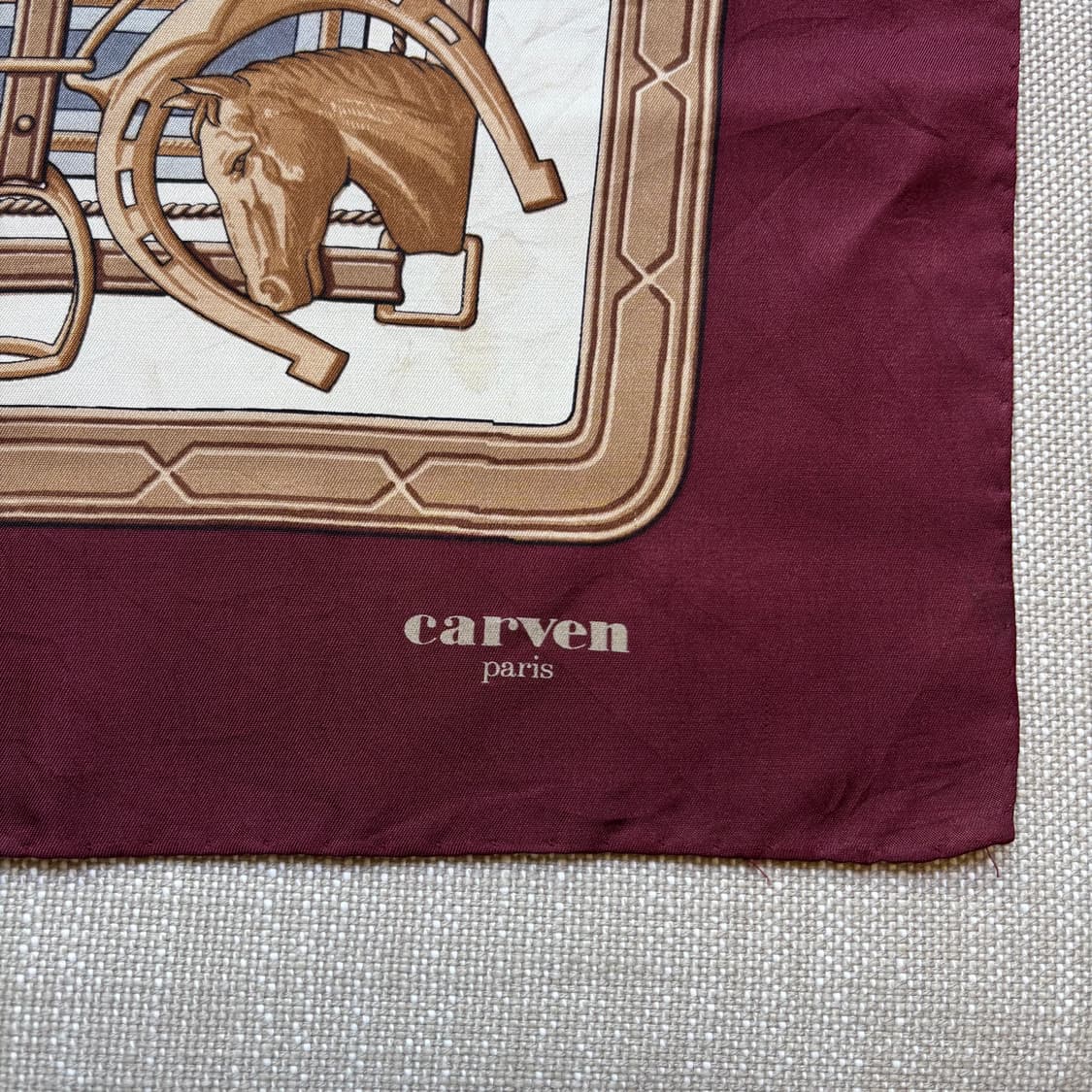 [정품/빈티지] 까르벵(CARVEN) 실크 100% 승마 패턴 스카프 상품이미지5