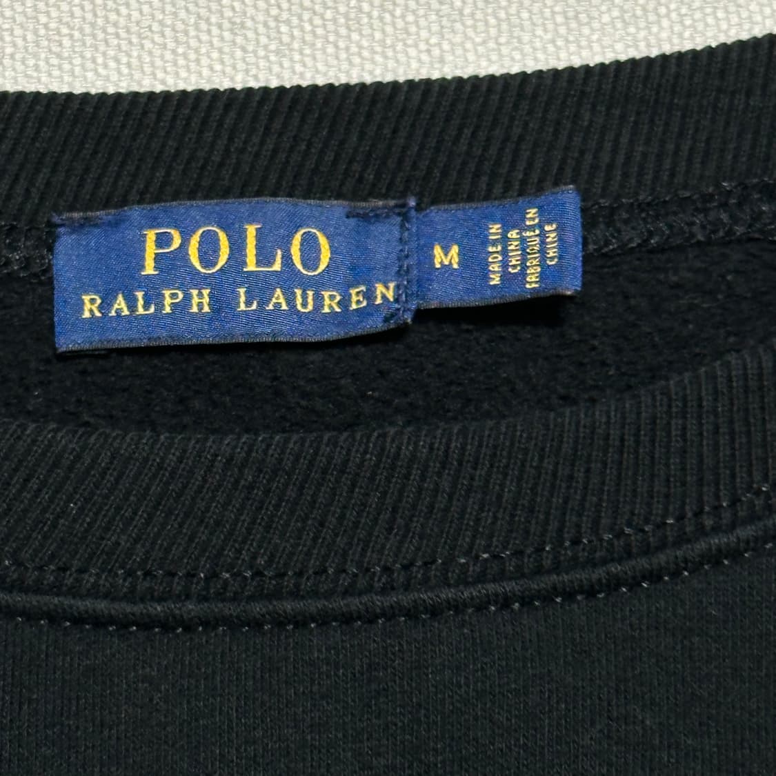 M 폴로랄프로렌 빅포니 로고 블랙 기모 맨투맨 상품이미지4