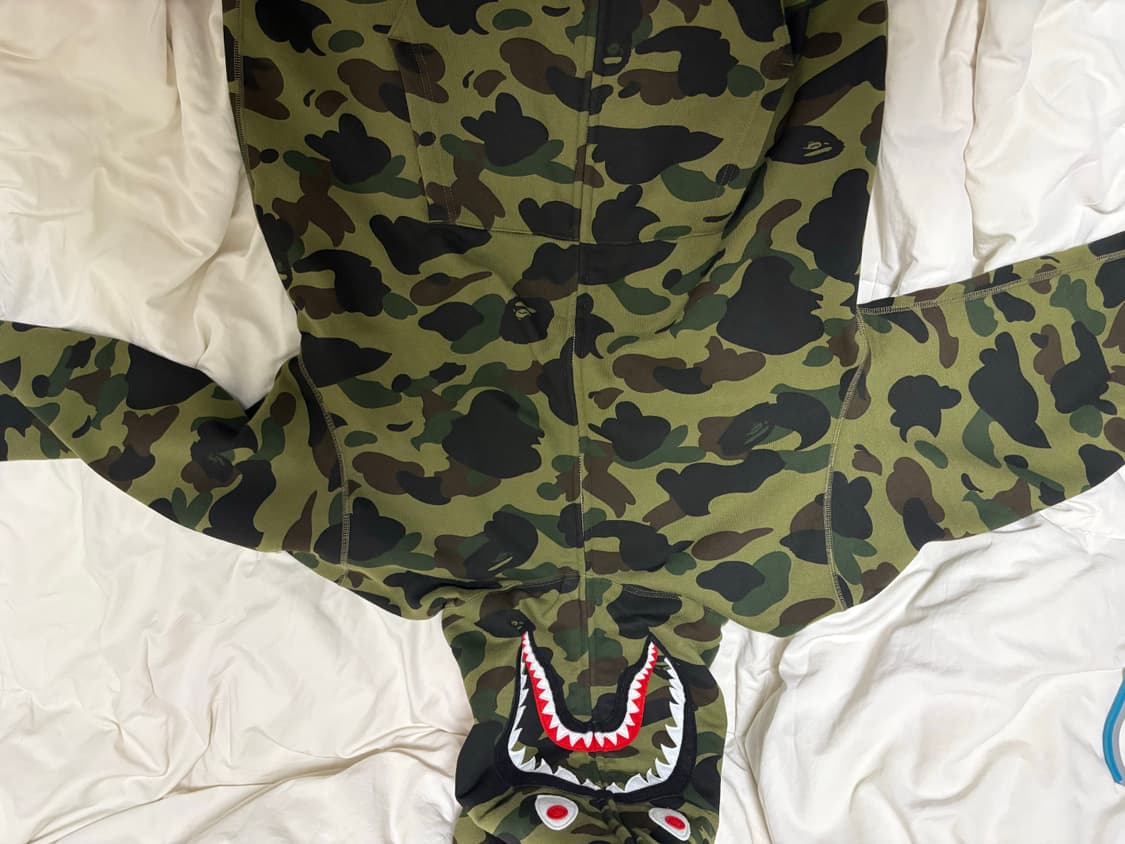 [XL] 베이프 퍼스트 카모 샤크 후드집업 녹계 상품이미지2