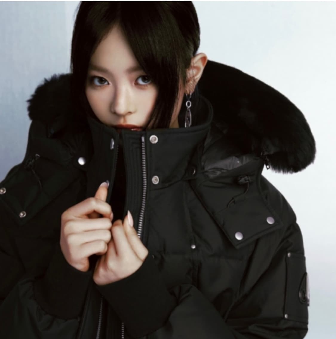 무스너클 여성 스틸링 블랙 롱패딩(S) 상품이미지1