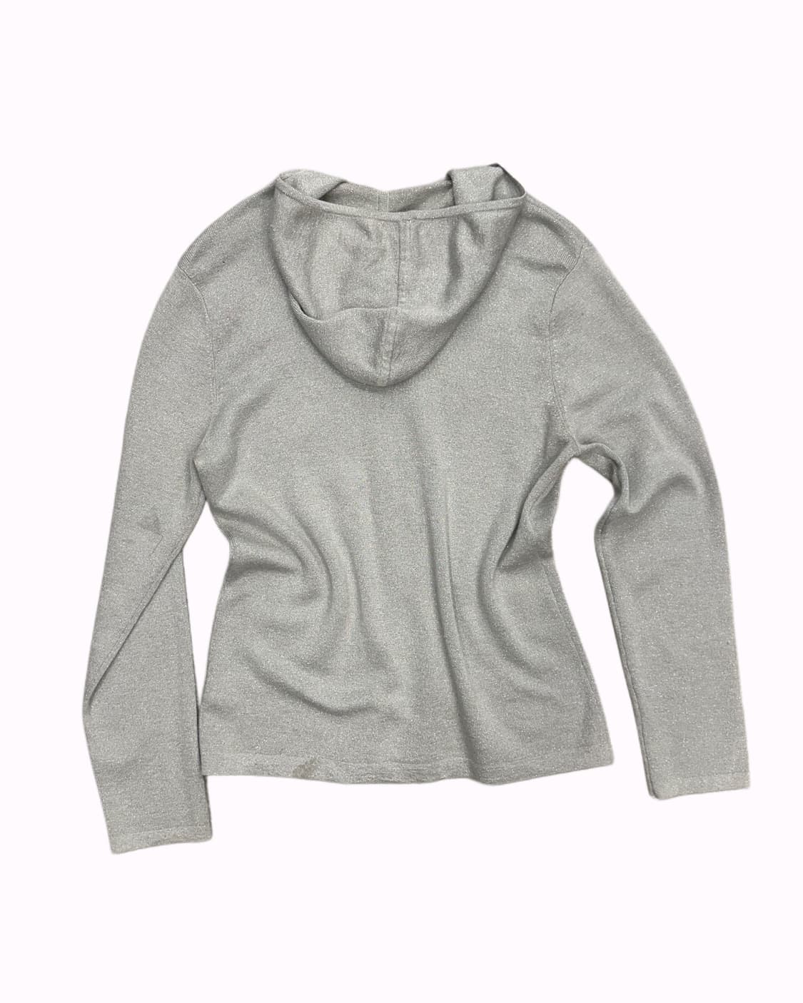 glitter grey knit hood zip-up 상품이미지4