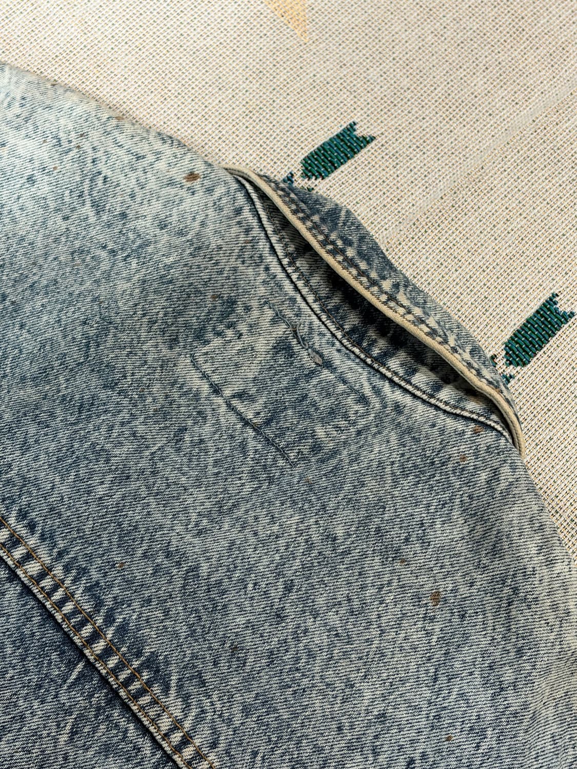 90s 빅존 제팬 스노우 워시드 크롭 데님 자켓 상품이미지9