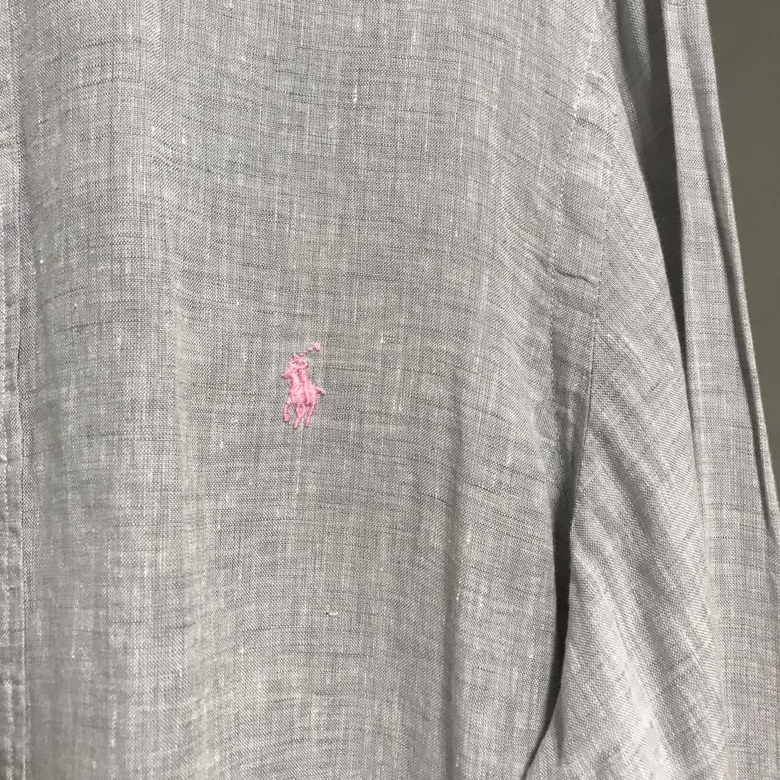 폴로 랄프로렌 QR 린넨 셔츠 그레이 L 상품이미지4