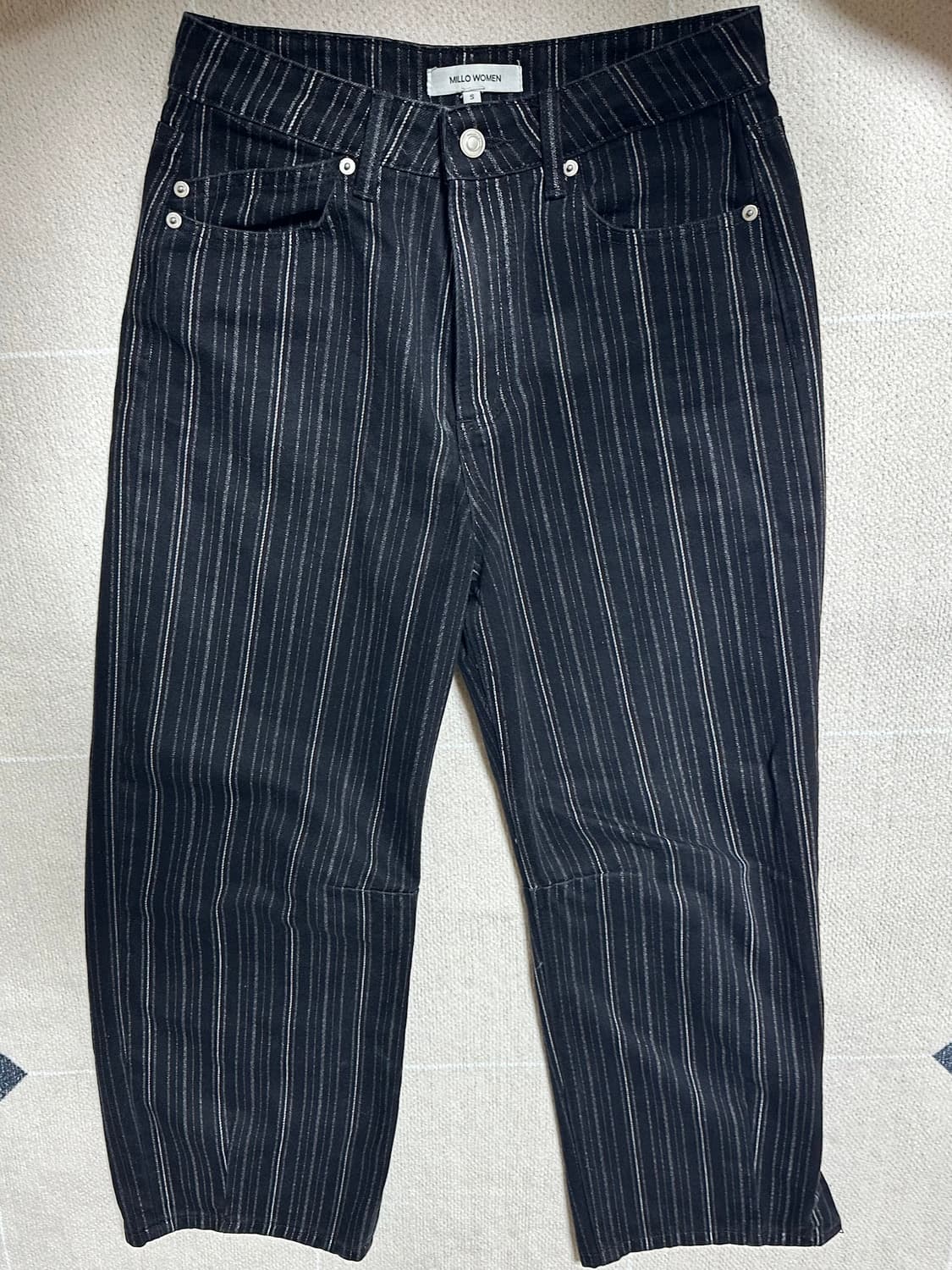 [S] 밀로 우먼 스트라이프 벌룬 데님 팬츠 상품이미지5