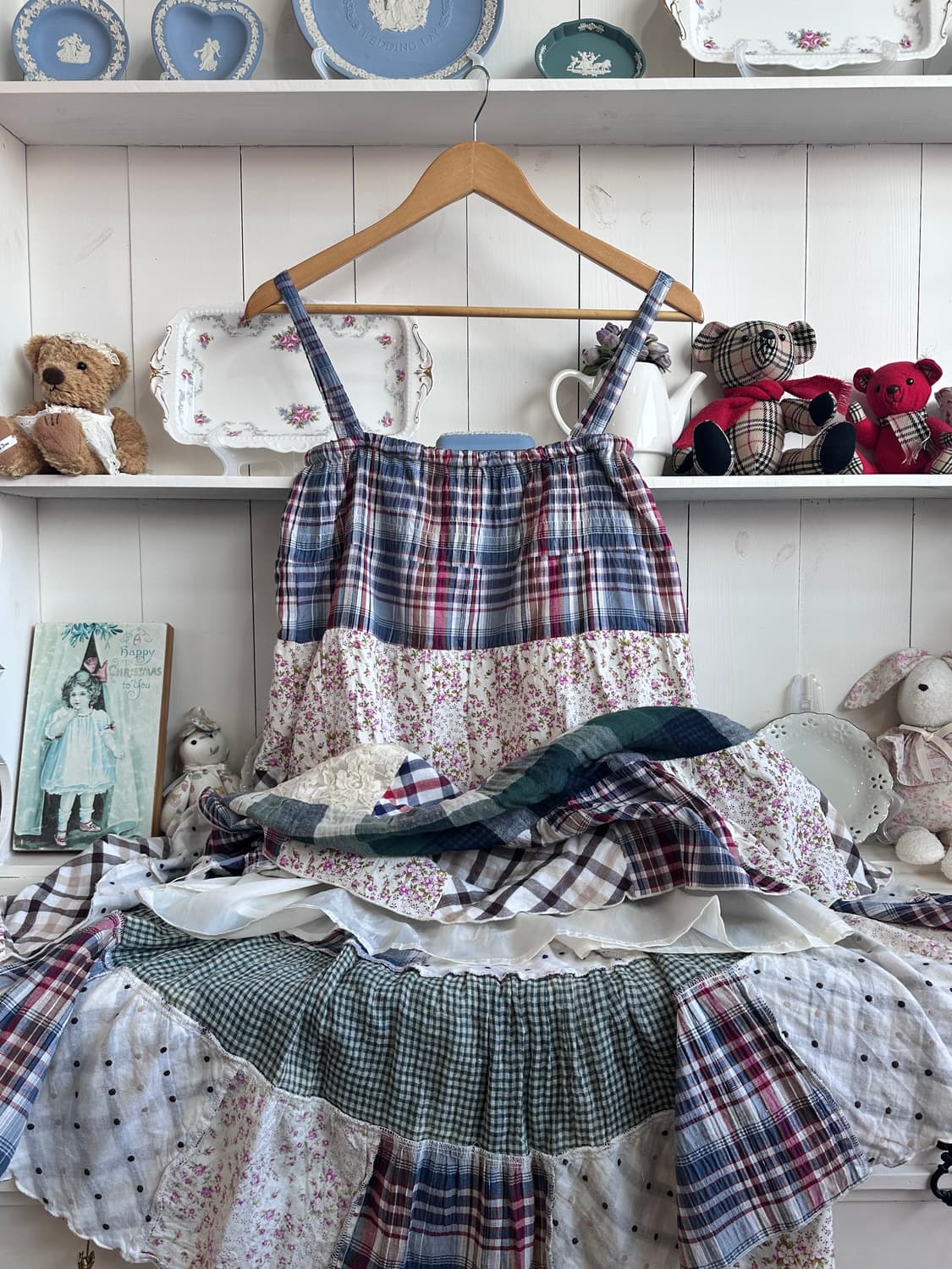 패치워크 플라워 롱 원피스 상품이미지6