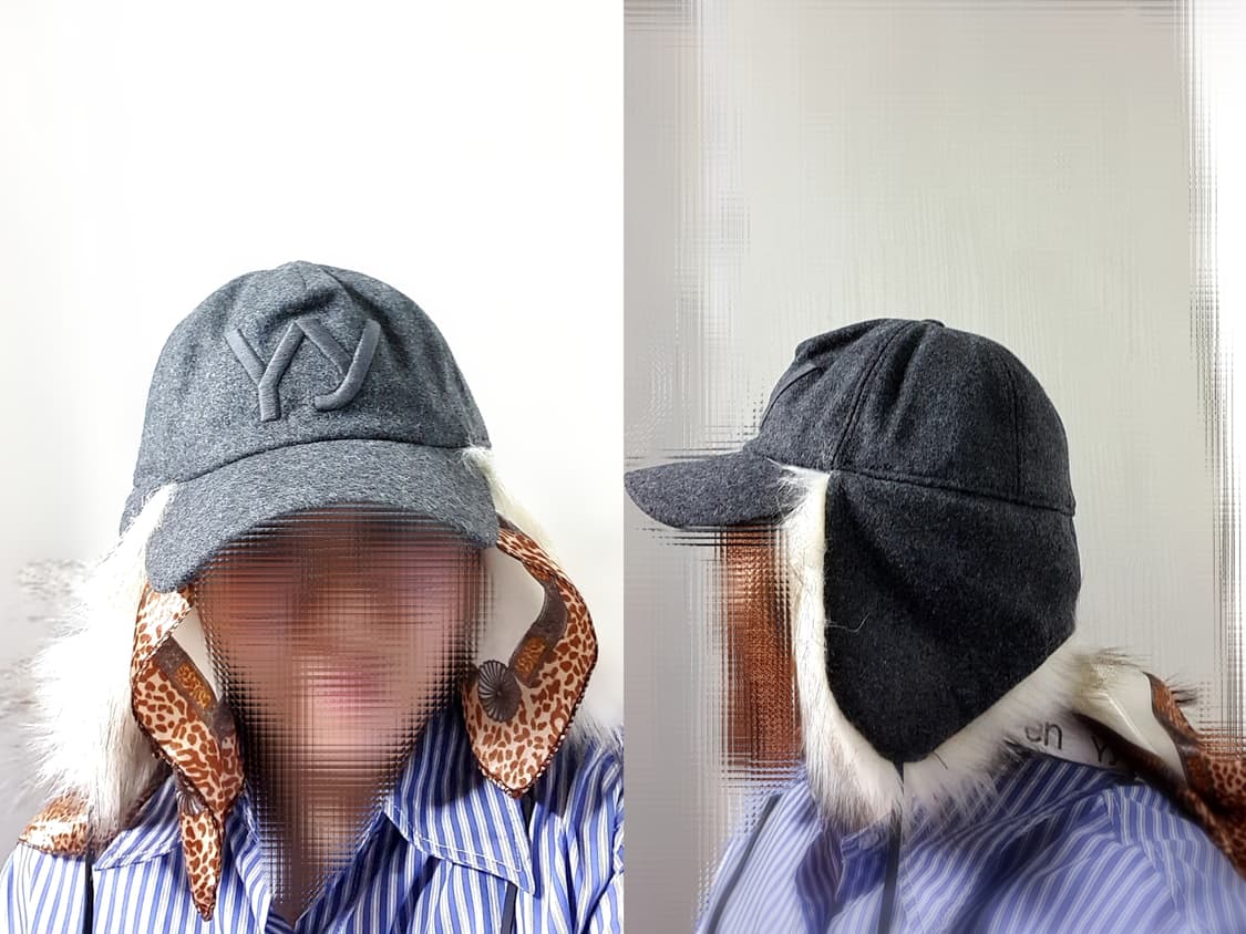 그레이 크림베이지 오픈와이와이 포우퍼 이어프랩 이어플랩 캡 볼캡 모자 상품이미지10