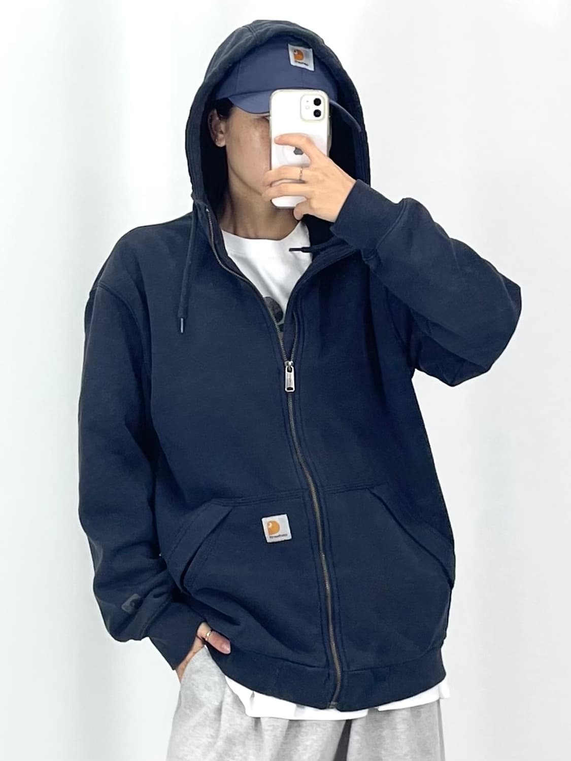 루키CK9741: 칼하트 네이비 후드 집업  상품이미지1
