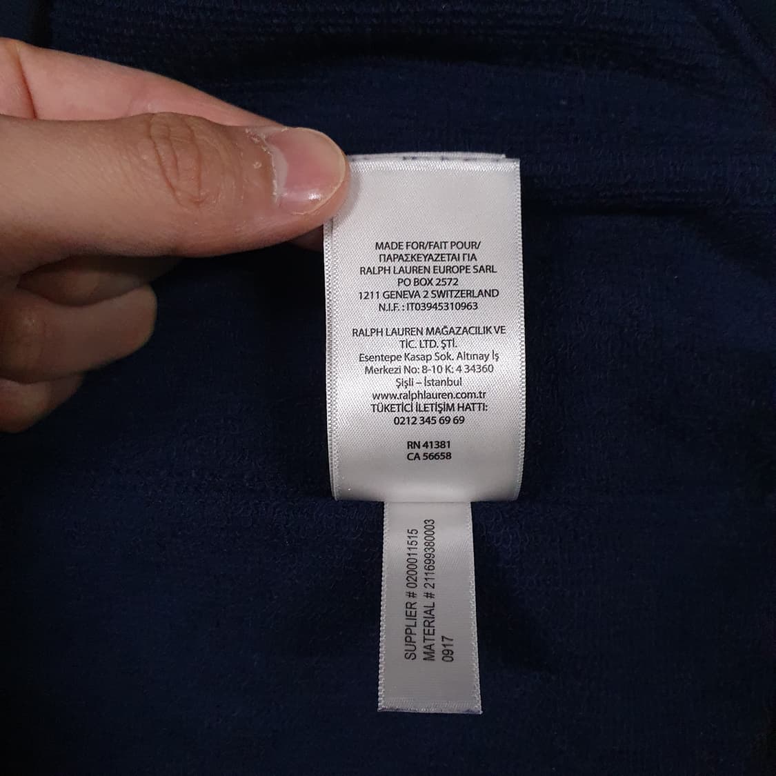L (100) 폴로 랄프로렌 신형 RL 네이비 맨투맨 스웻셔츠 롱슬리브 상품이미지8