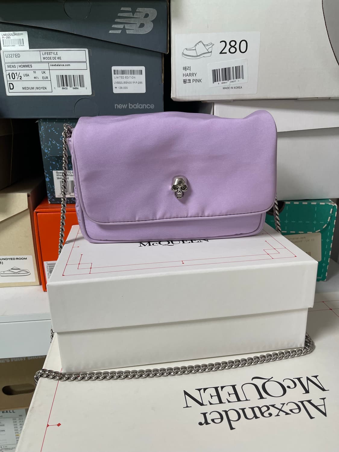 알렉산더 맥퀸 체인 숄더백 라벤더 상품이미지2
