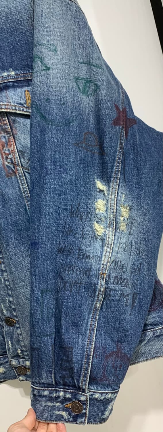 [2사이즈] 발렌시아가 그래피티 데님자켓 청자켓 상품이미지4