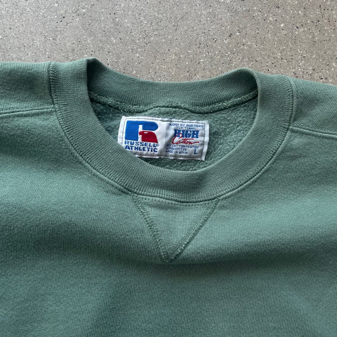 빈티지  러셀 애슬레틱 하이코튼 스웻셔츠 그린 상품이미지2