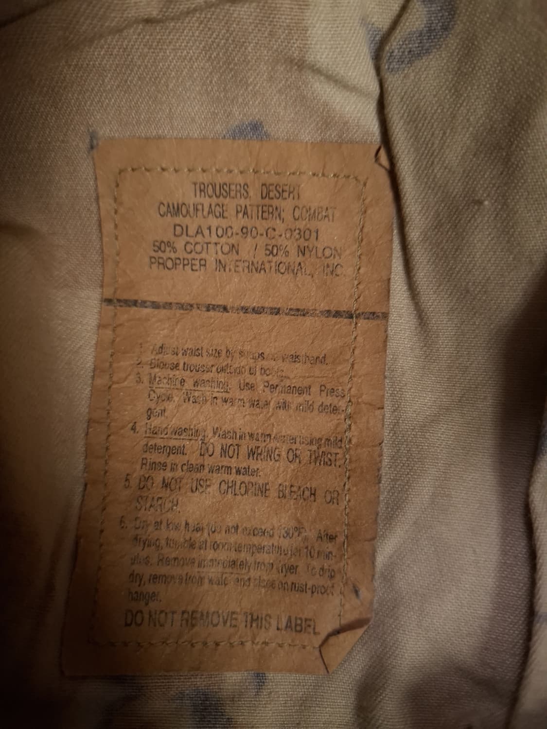 오리지날 미군 지급용 90's 걸프전 사막육색 BDU 바지 상품이미지4