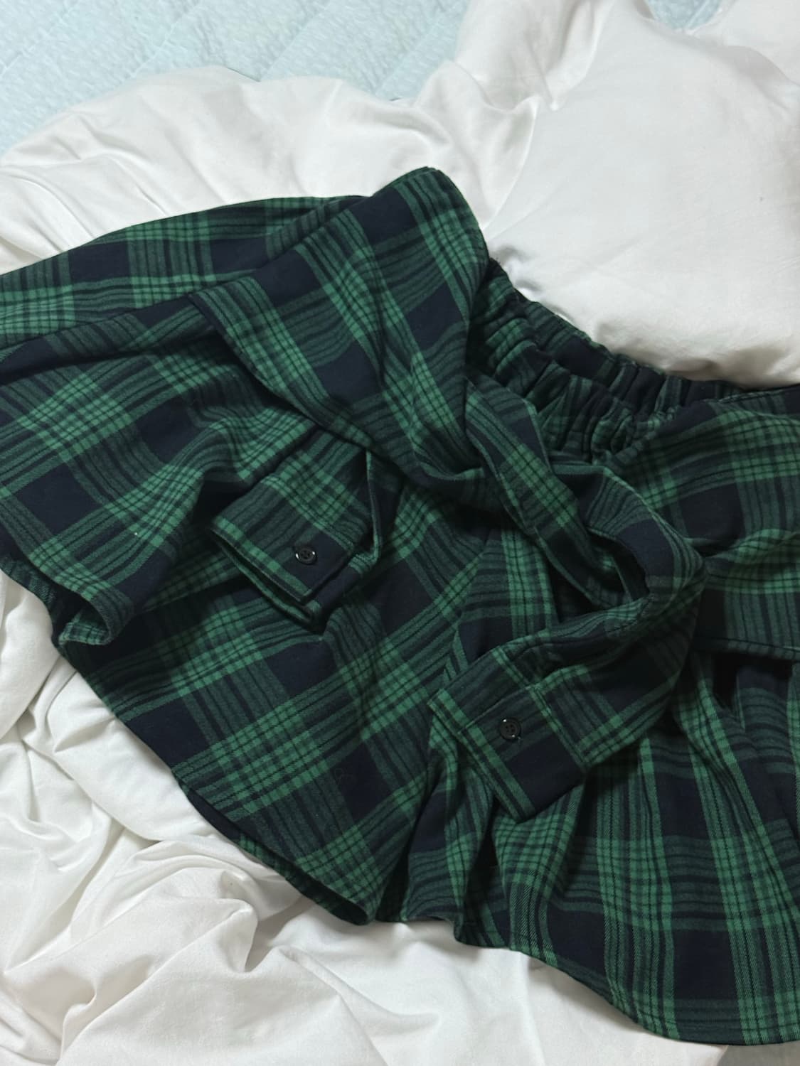 캐캐체깔 체크남방 스커트 상품이미지2