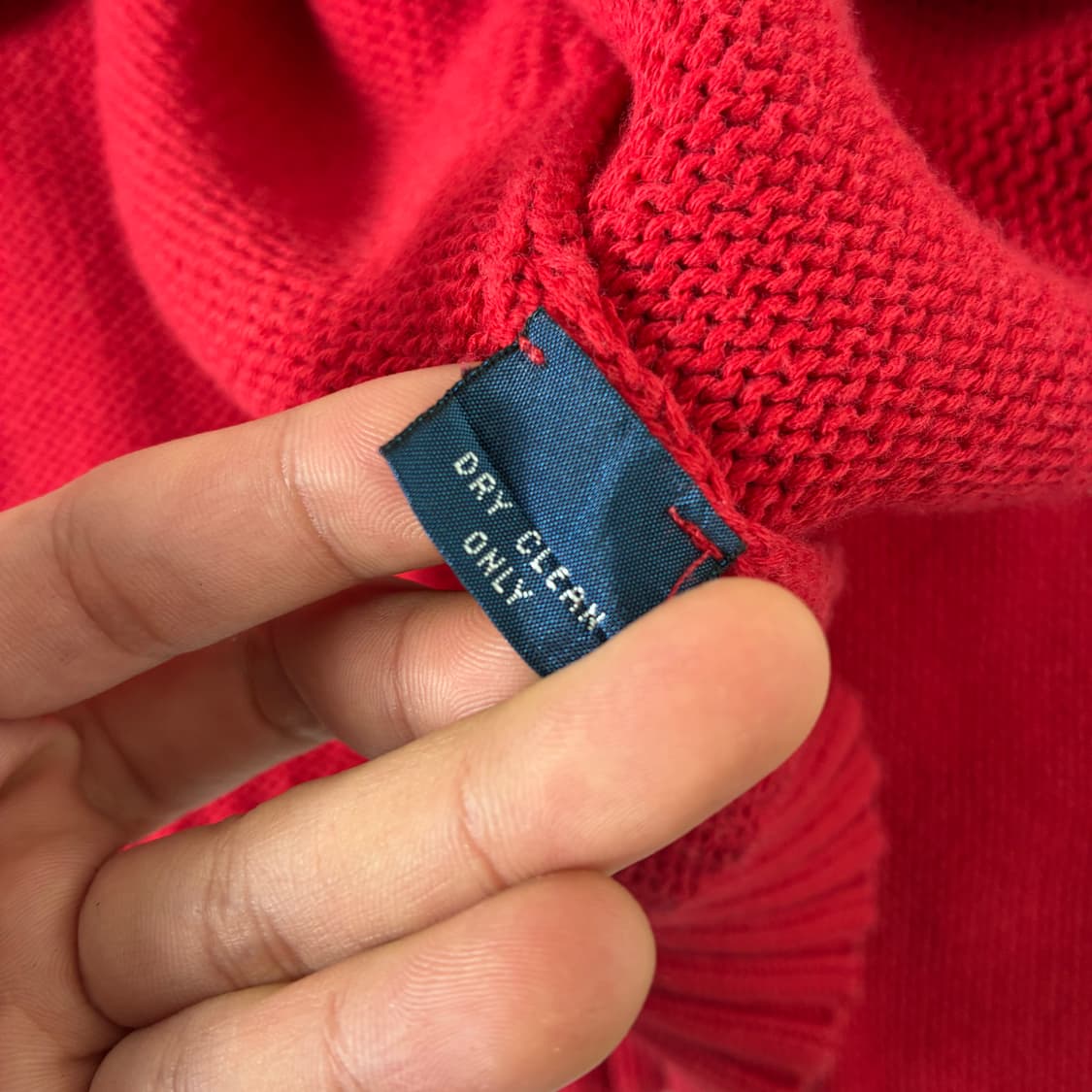 Polo  폴로 랄프로렌 90,s 자수 코튼 레드 니트  상품이미지5